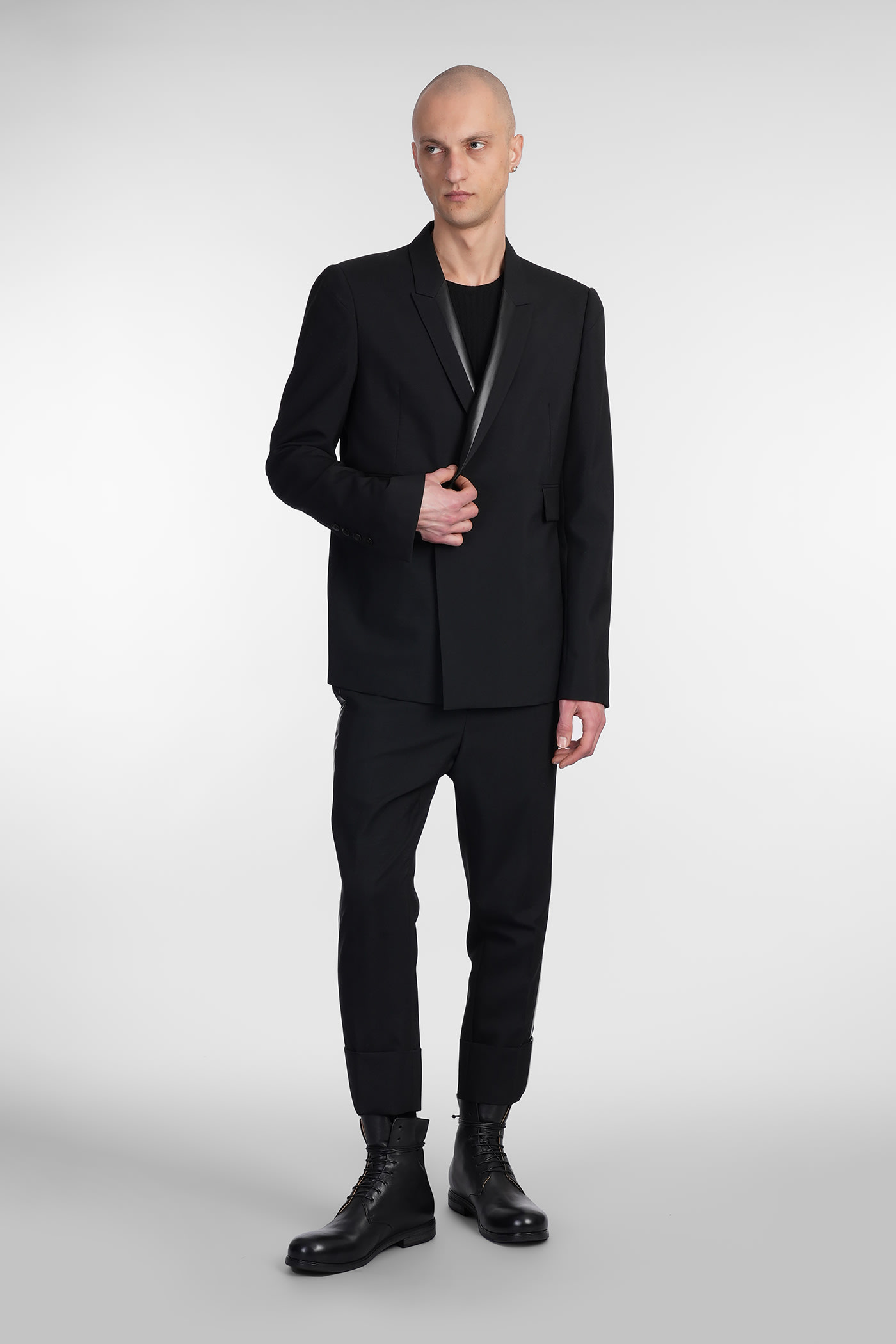 Sapio N 4 Blazer In Black Wool In Black