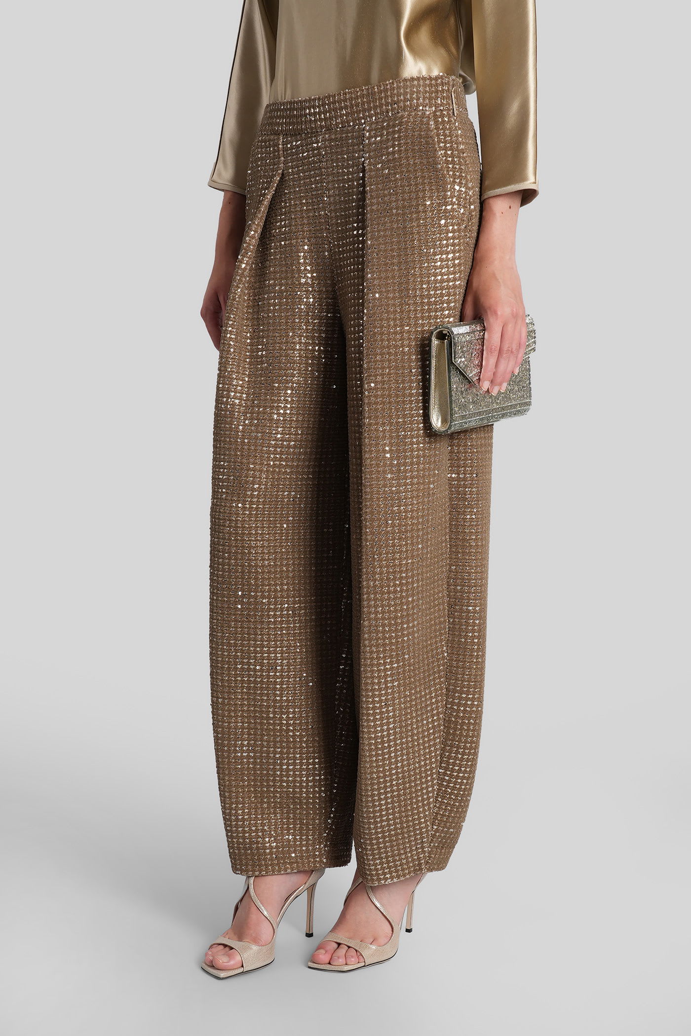 Giorgio Armani Pants In Beige Polyester In Brown