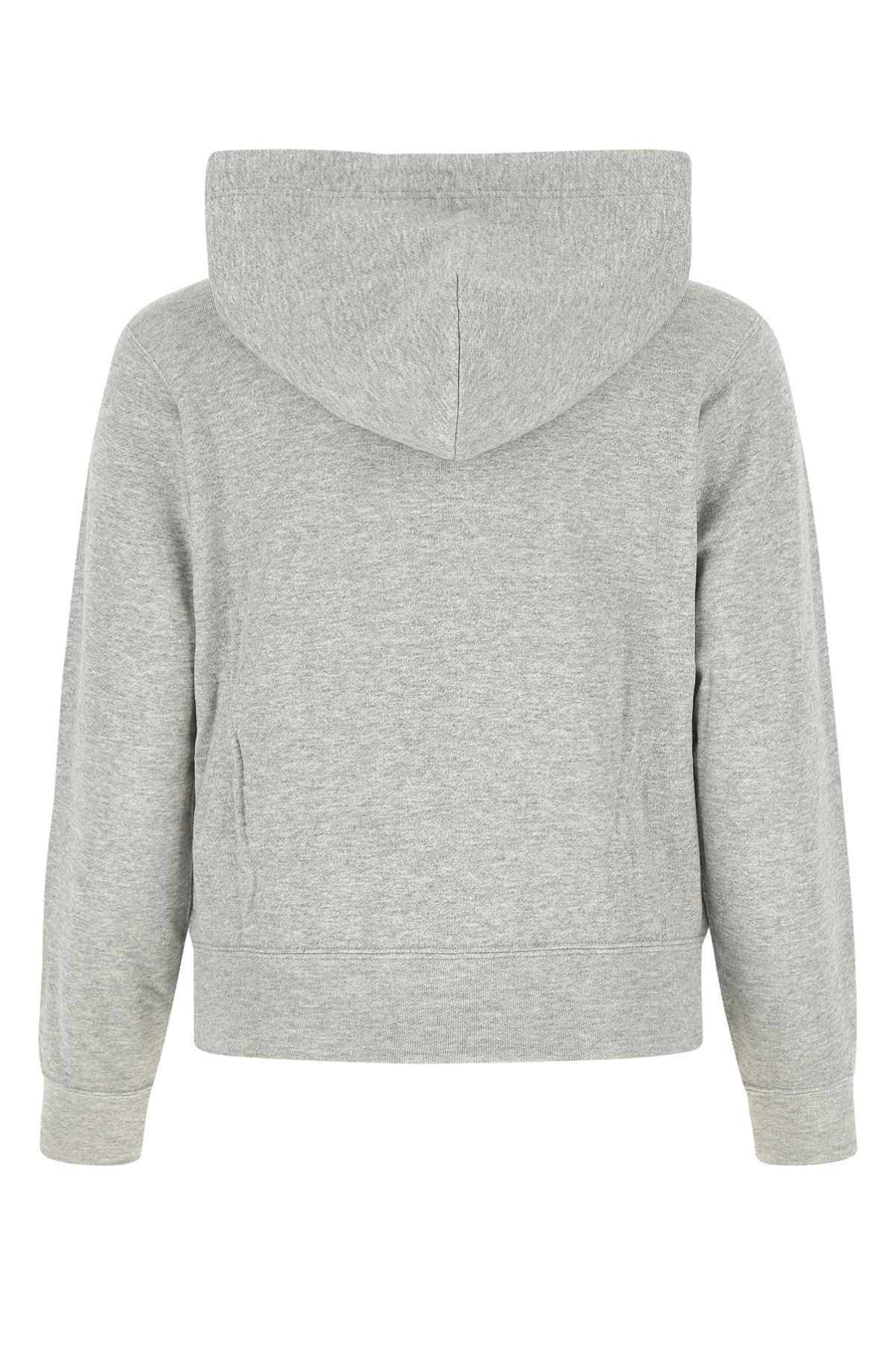Shop Comme Des Garçons Play Melange Grey Cotton Sweatshirt