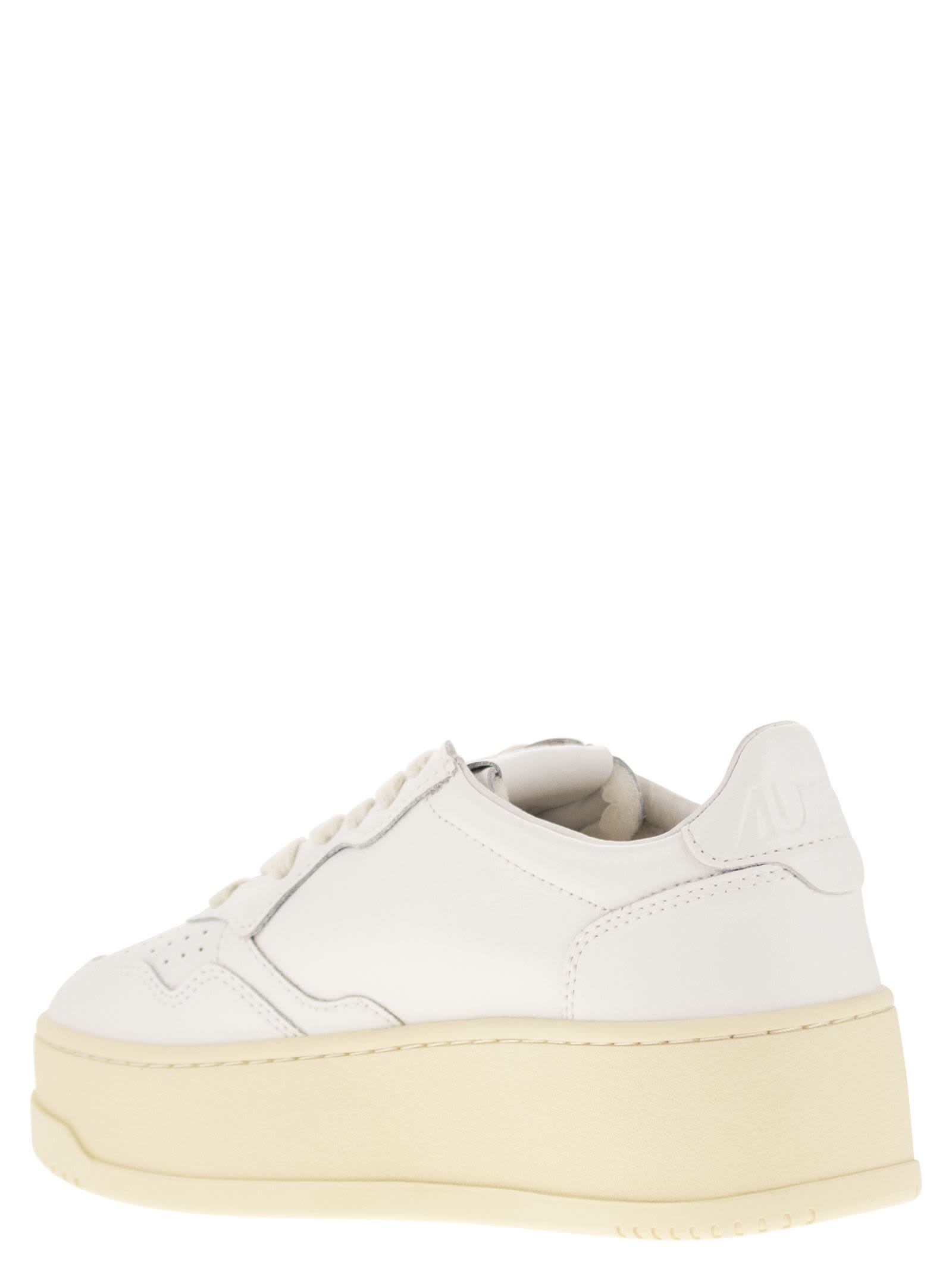 Shop Autry Medalist Platform - Leather Trainers In White