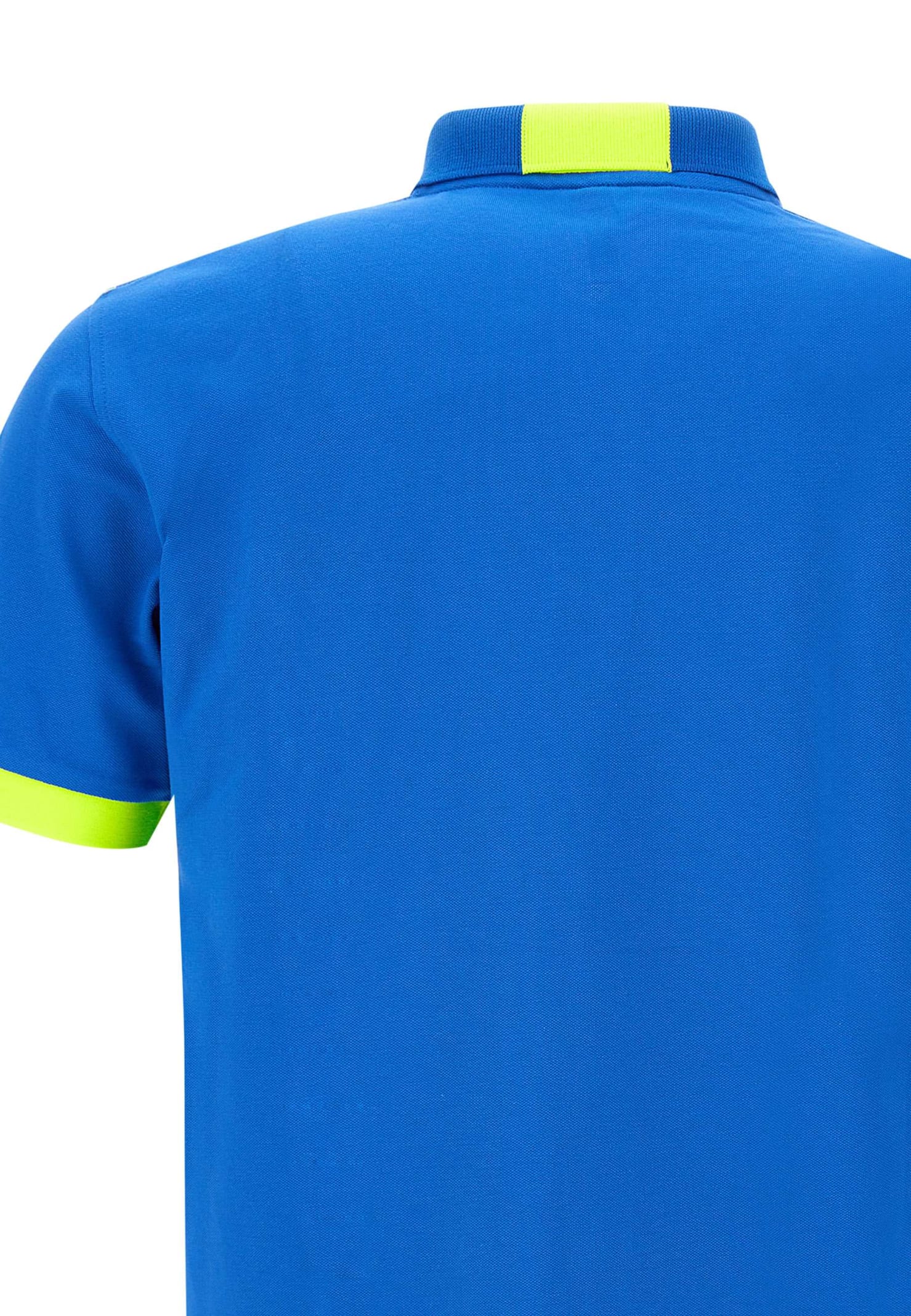 Shop Sun 68 Fluo Logo Cotton Polo Shirt Polo Shirt In Royal