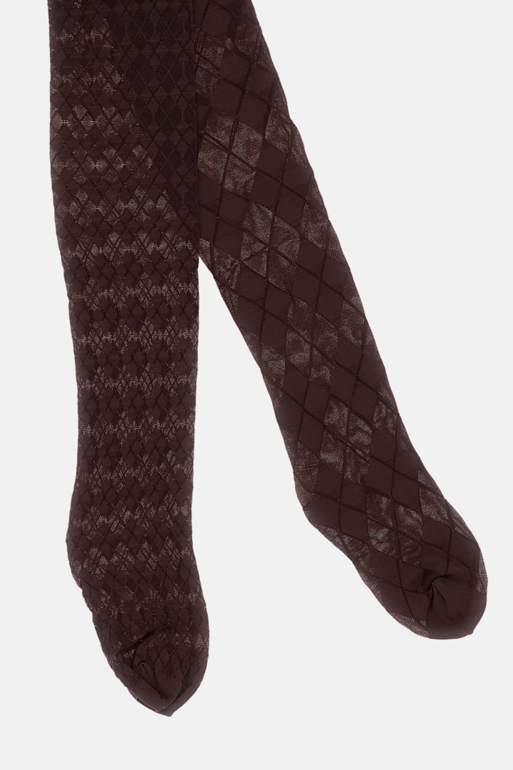 Thom Browne Diamond-pattern Tights In Brown