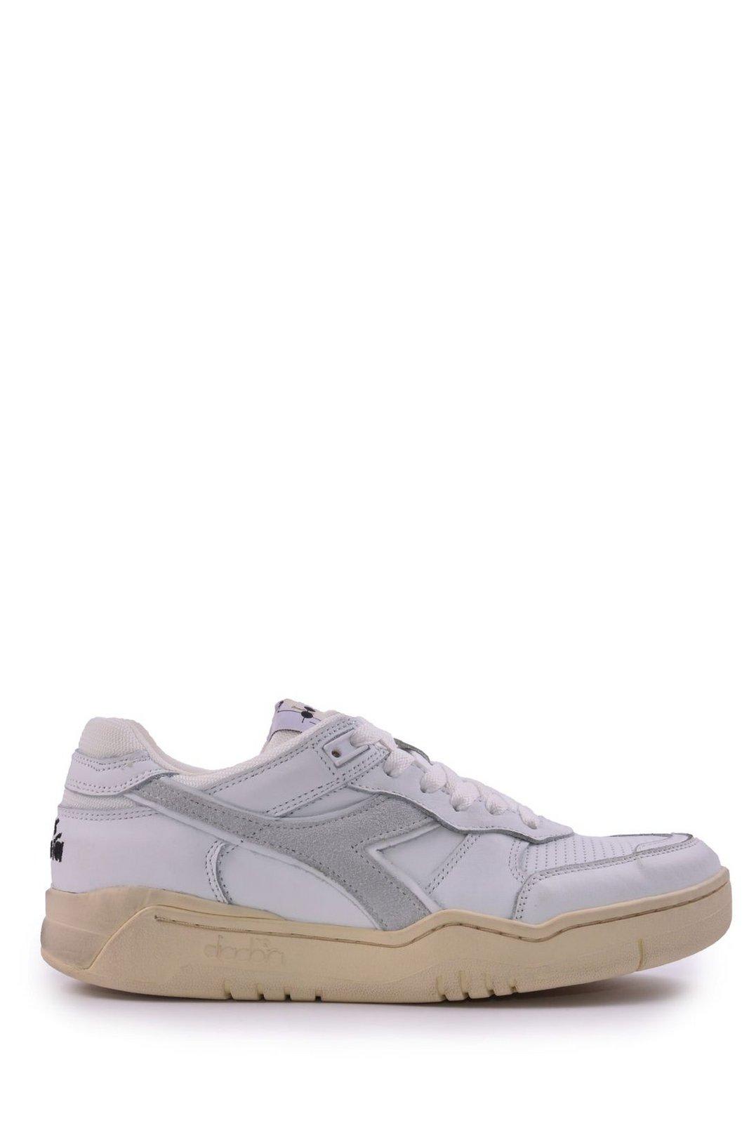 Shop Diadora Panelled Lace-up Sneakers In White