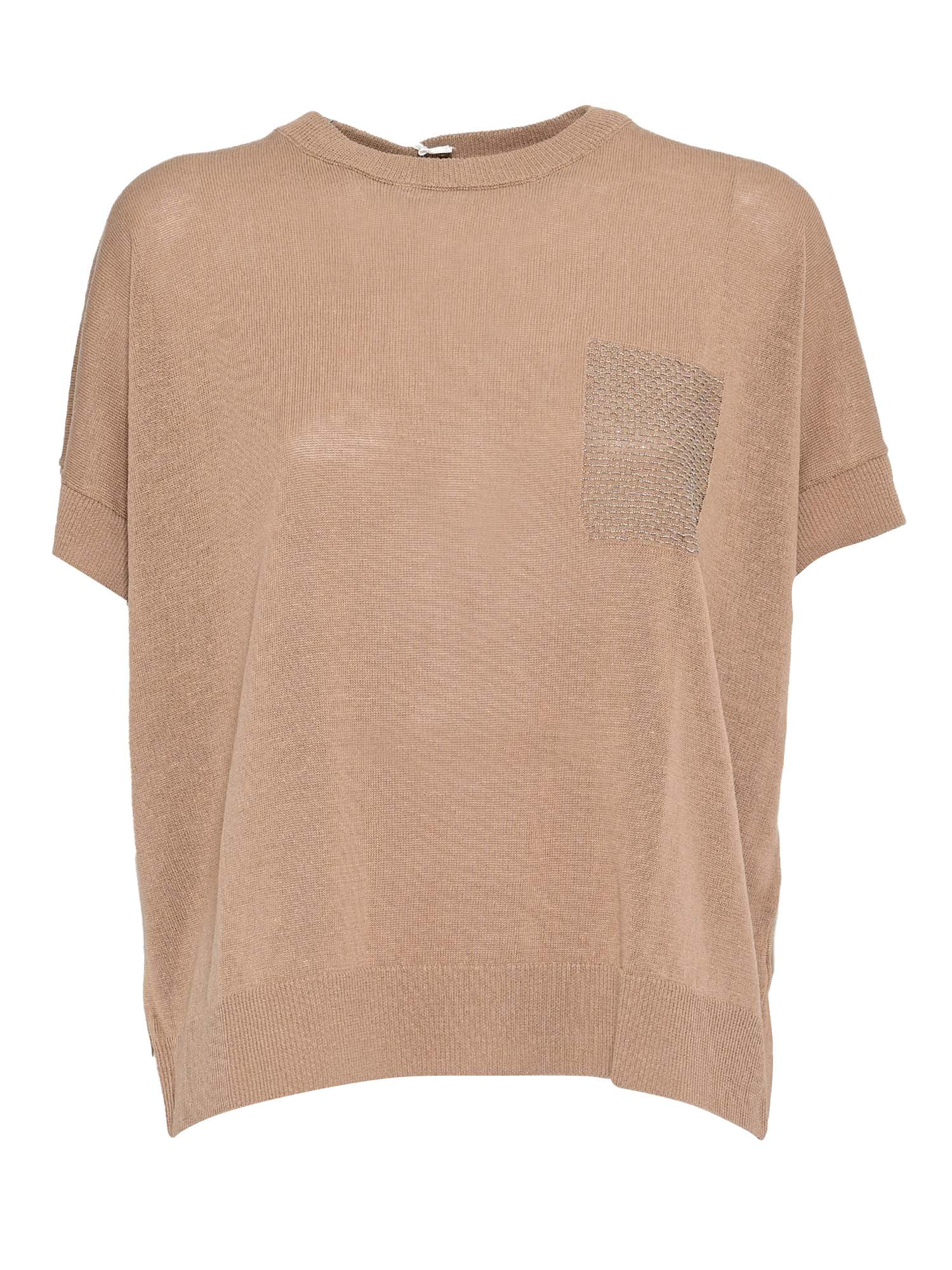 Peserico Knitted Jumper In Brown
