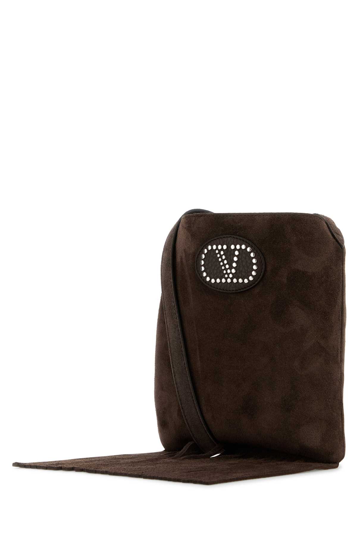 Valentino Brown Suede Nellcã´te Crossbody Bag In Testadimorofondant