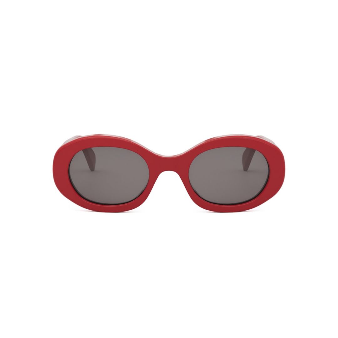 Celine Triomphe Oval Sunglasses In 68a - Red