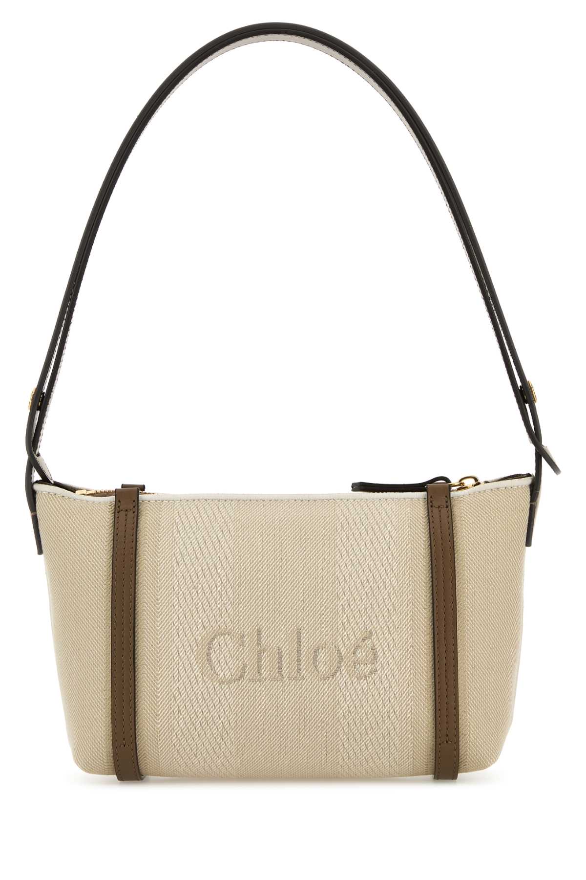 Chloé Sand Canvas Carry Shoulder Bag In Brown