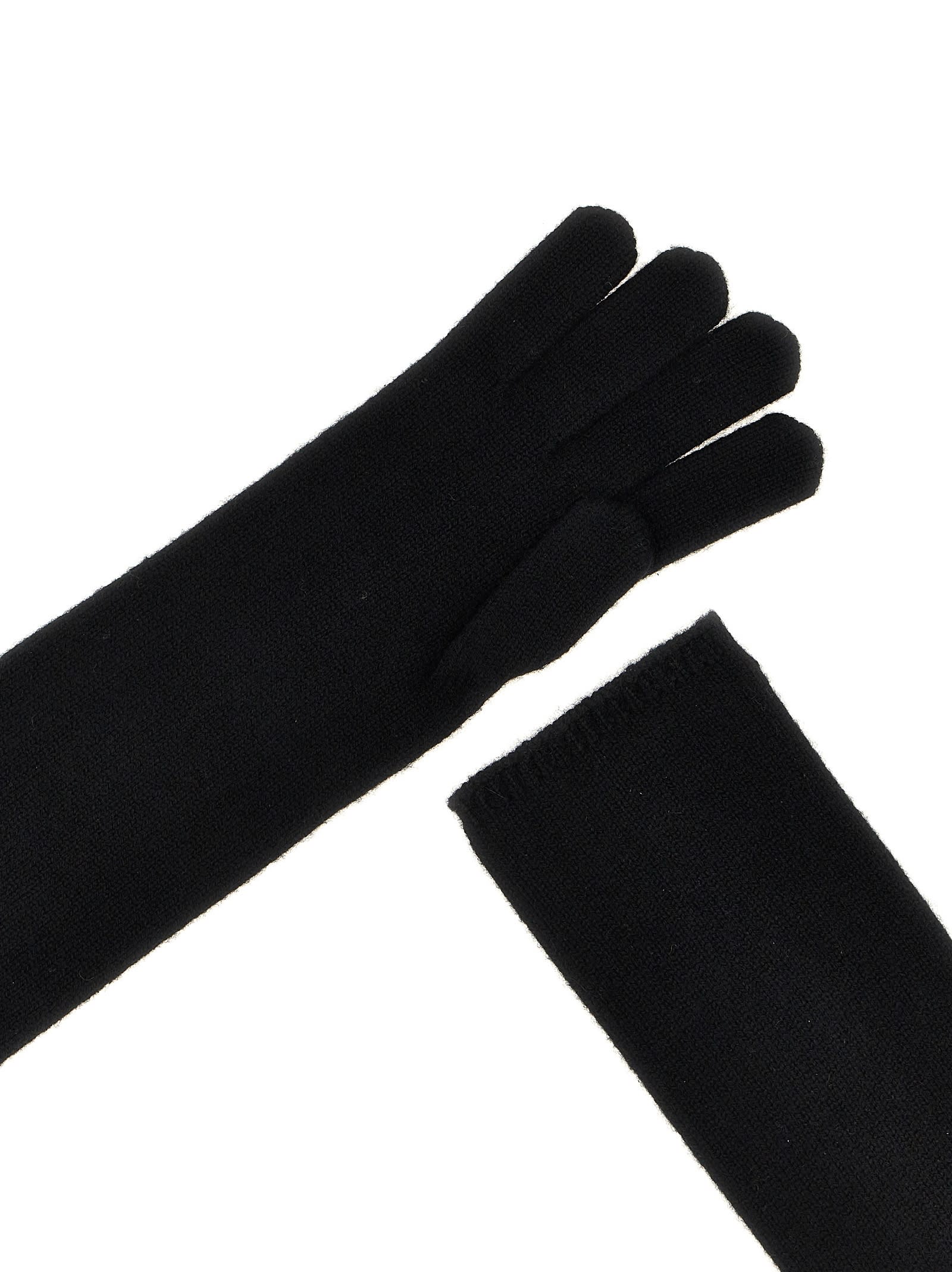 Max Mara Woman Black Gloves In Black