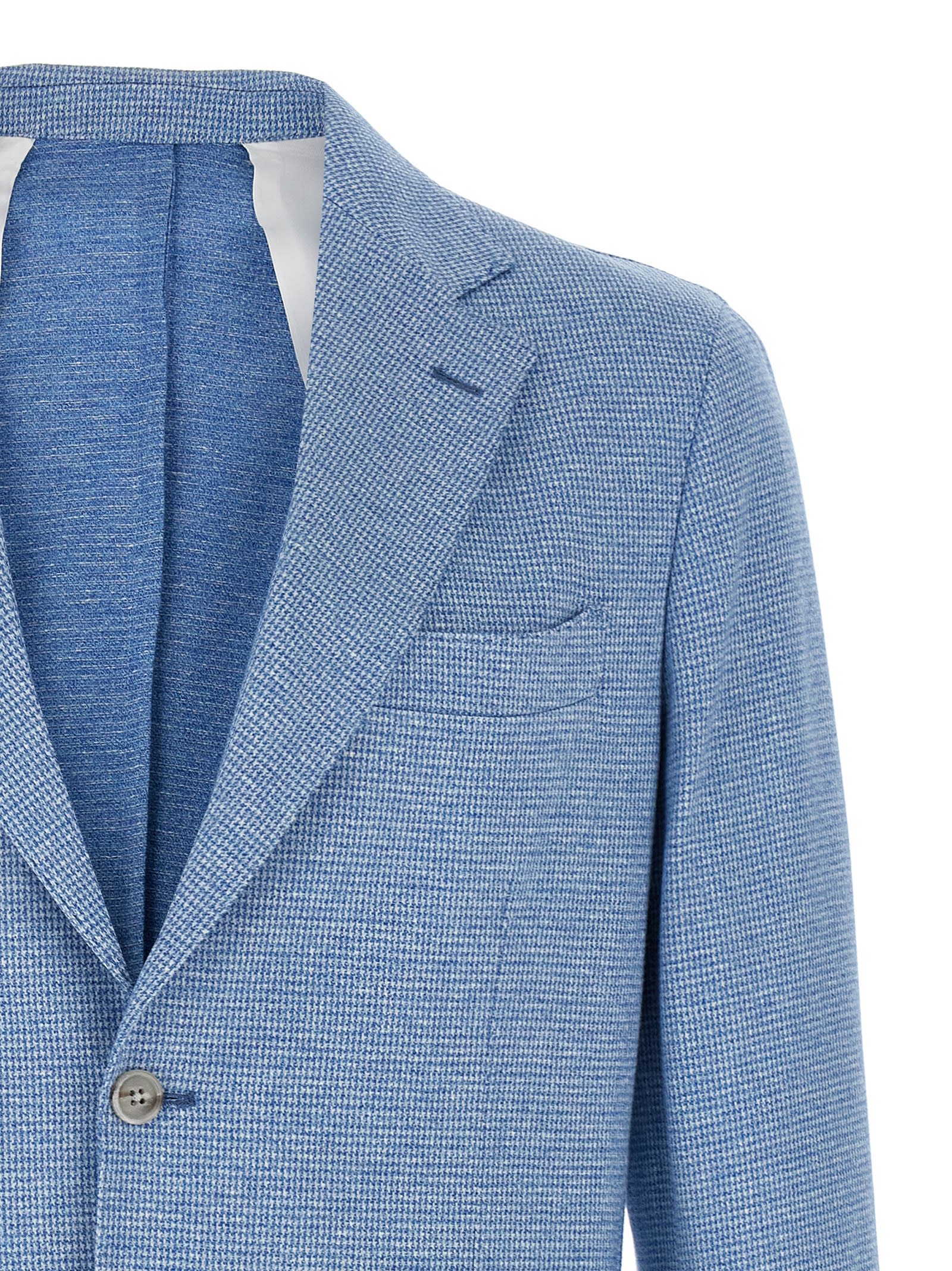 Barba Napoli Dynamic 201 Houndstooth-patterned Blazer In Multicolor