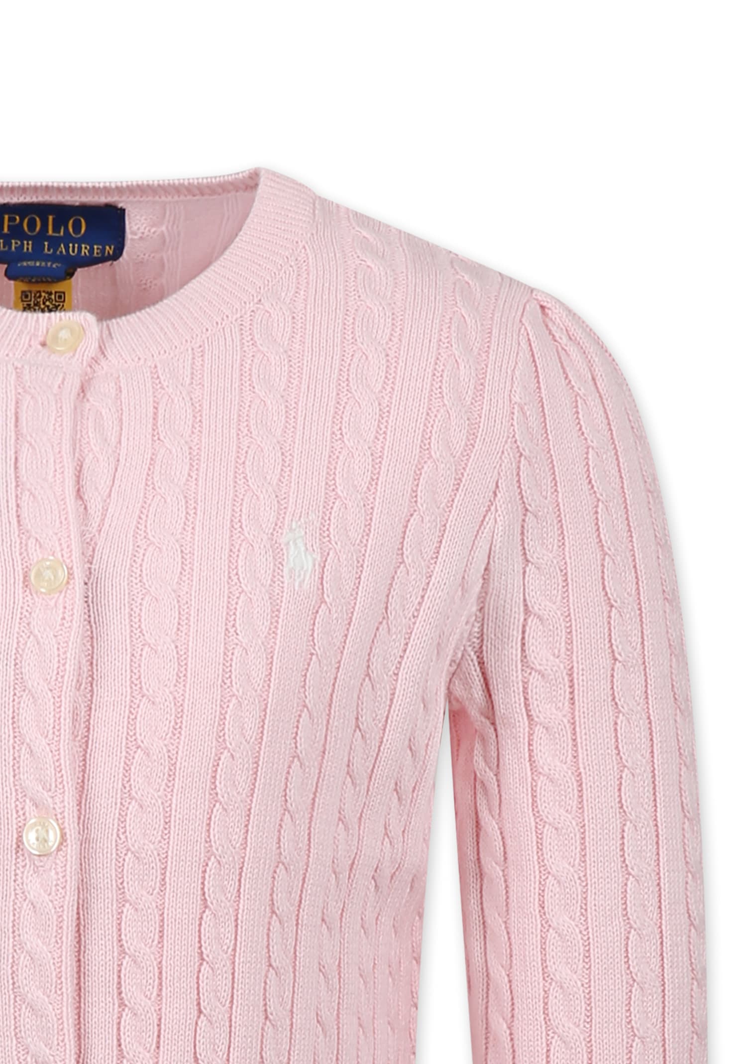 Polo Ralph Lauren Mini-cable Cotton Cardigan In Pink