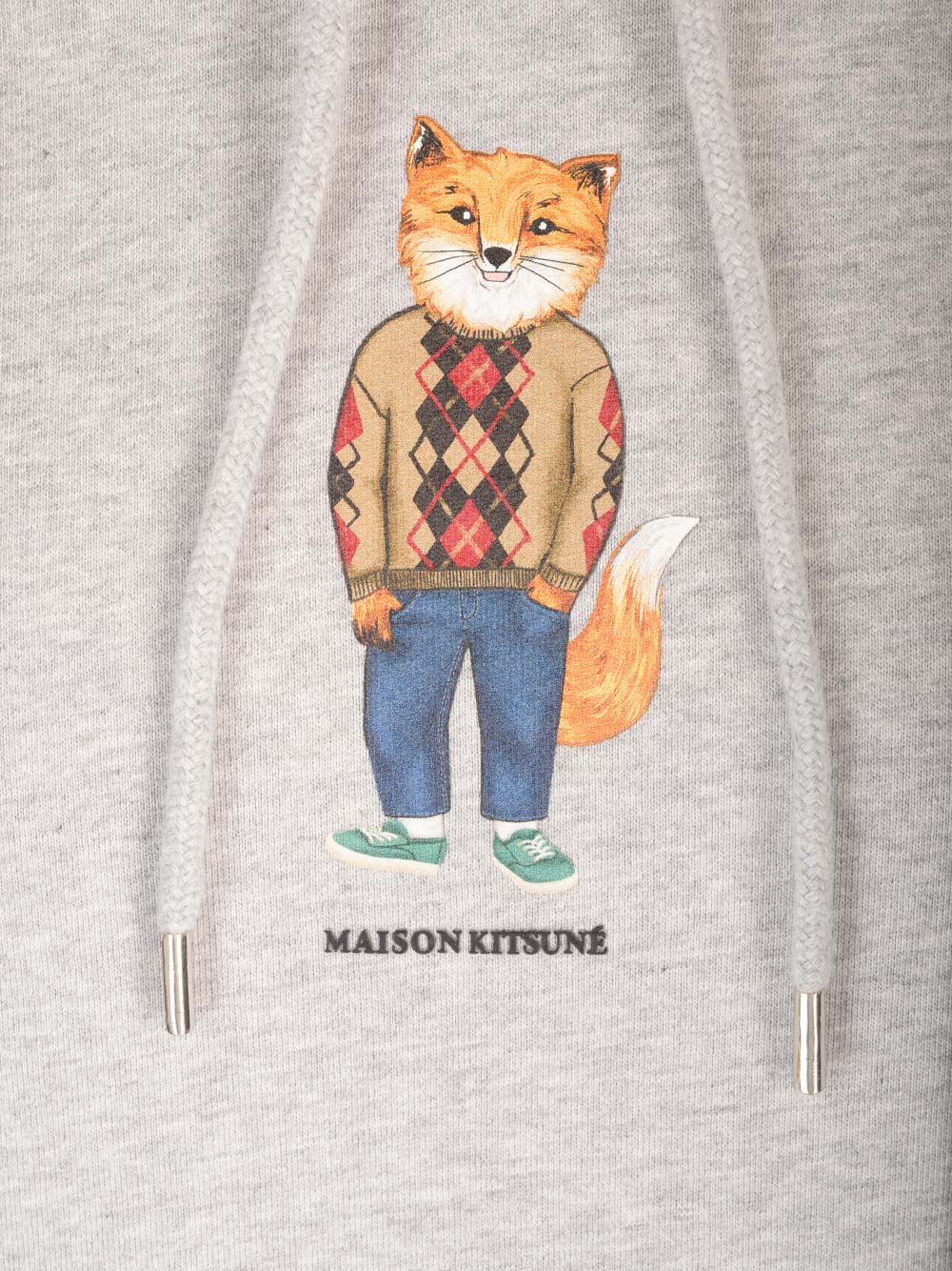 Shop Maison Kitsuné Grey Fox Hoodie