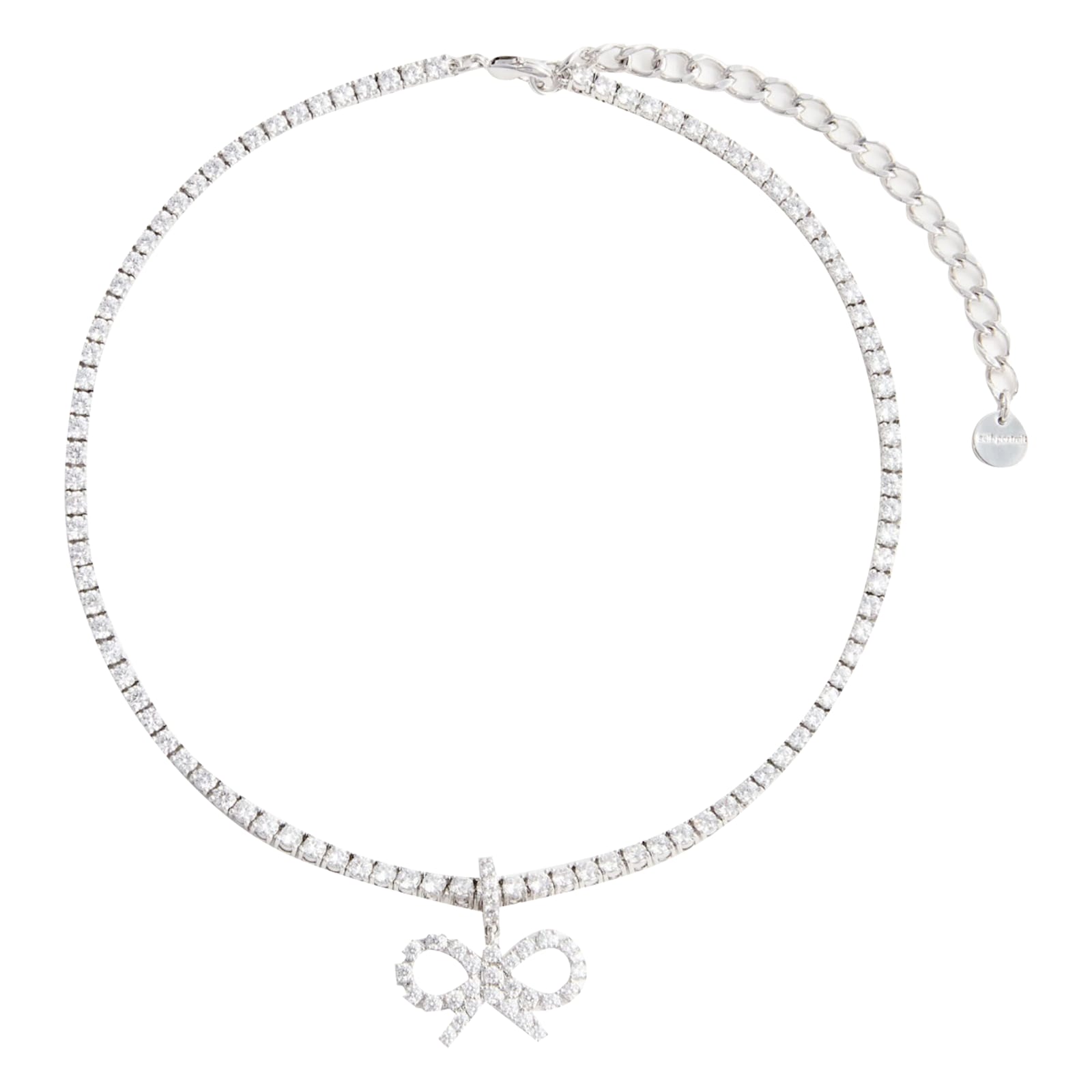 Crystal Bow Tennis Necklace