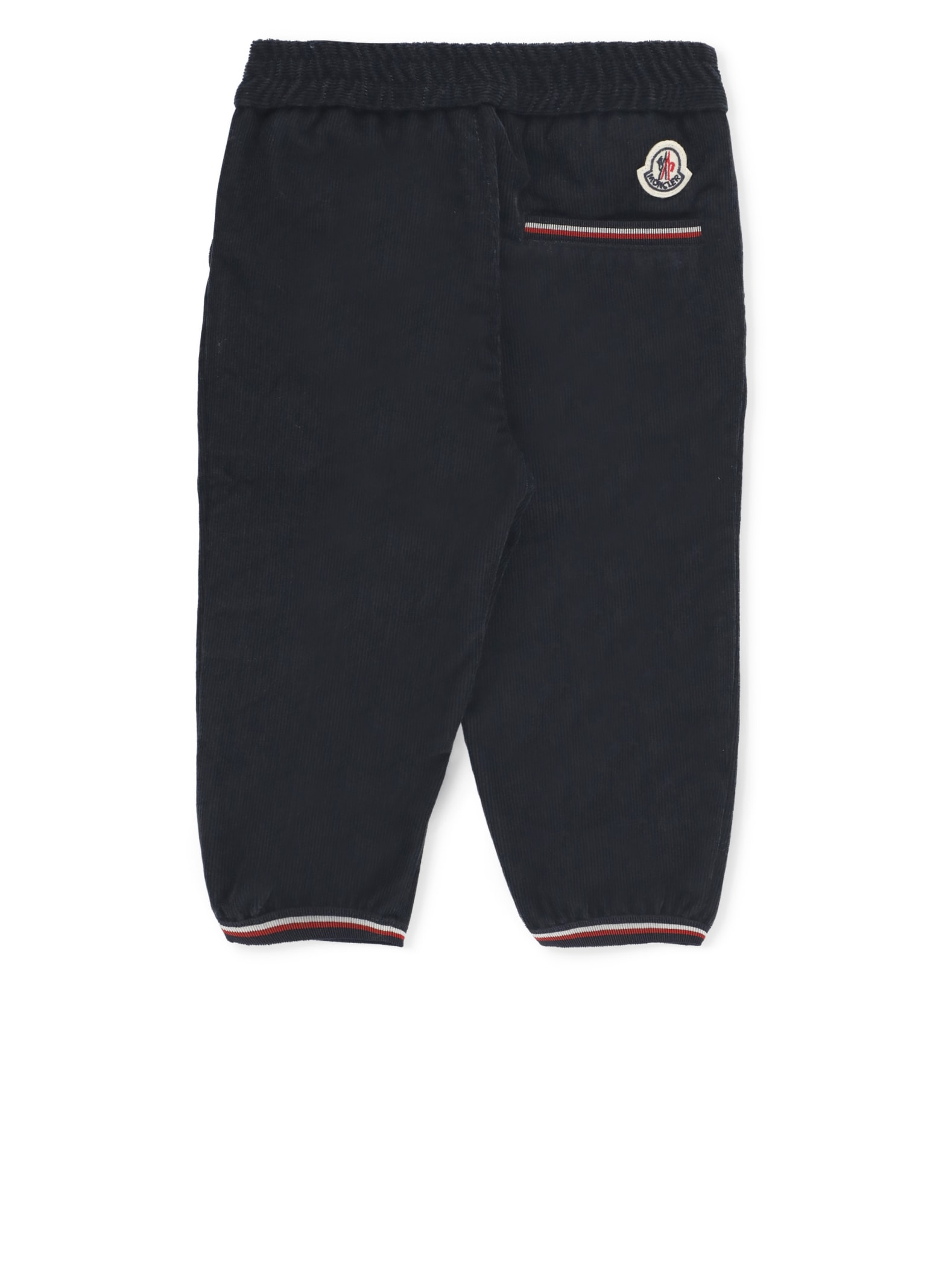 Moncler Ribbed Trousers In Blue
