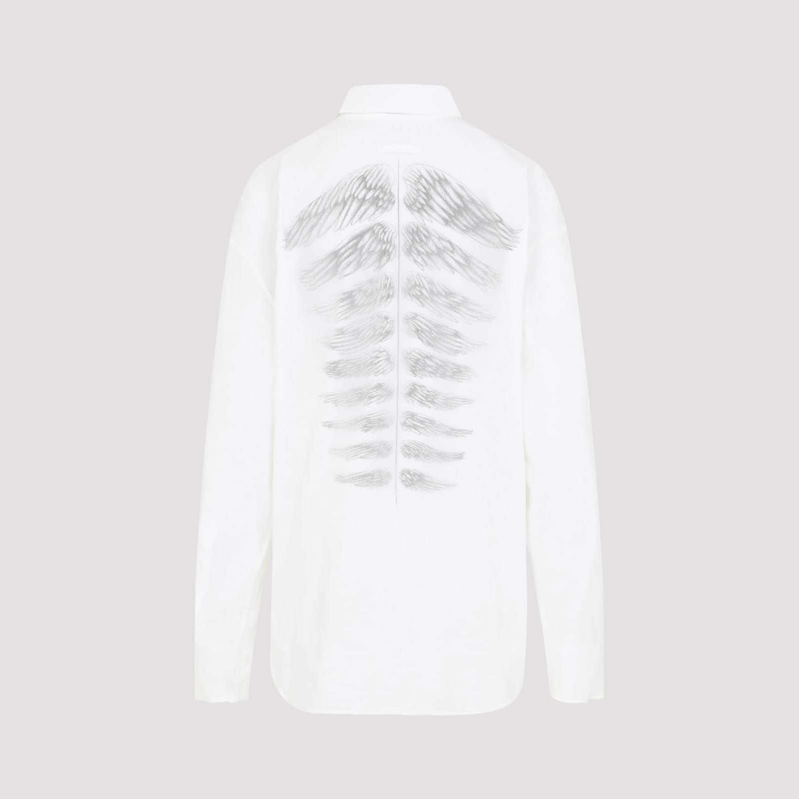 Shop Jean Paul Gaultier Ls Double Layer Shirt In Black White