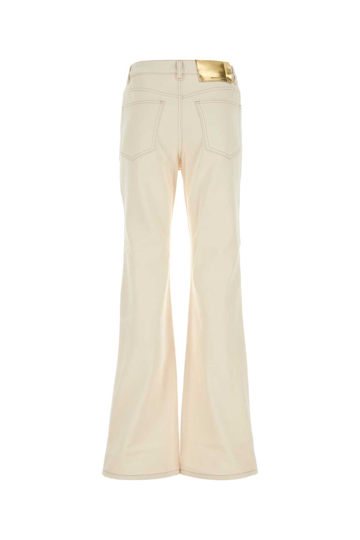 Paco Rabanne Ivory Denim Jeans In Nude
