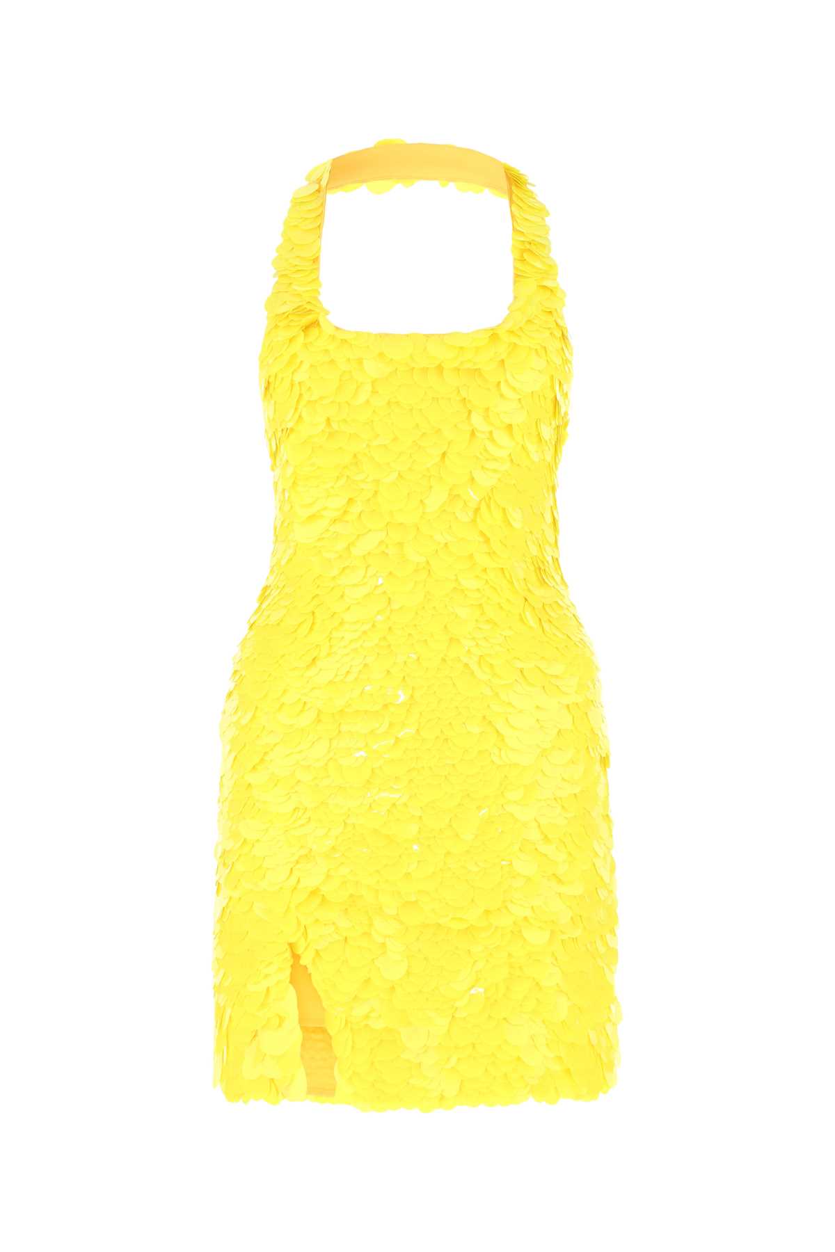 Yellow Sequins Allium Mini Dress
