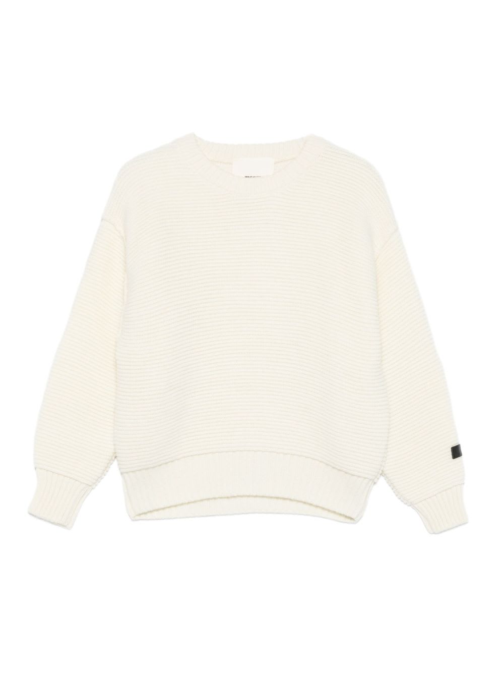 Msgm Kids Ribbed Knit Sweater In White
