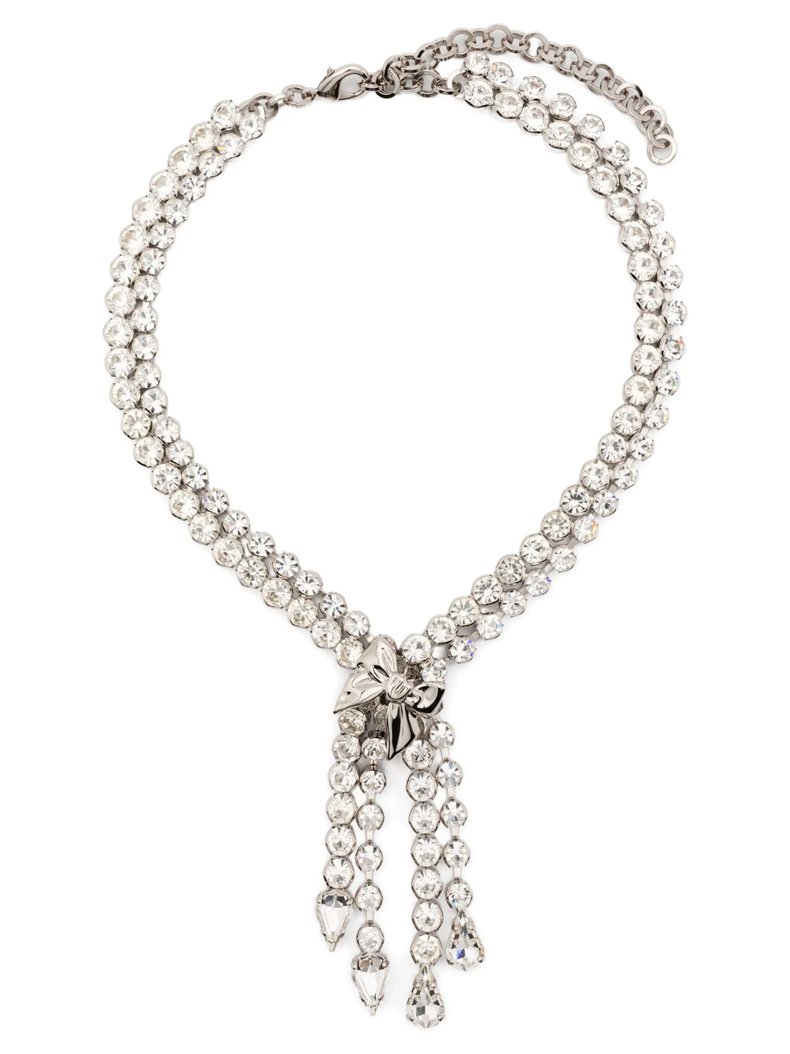 Alessandra Rich Crystal-embellished Necklace In Metallic
