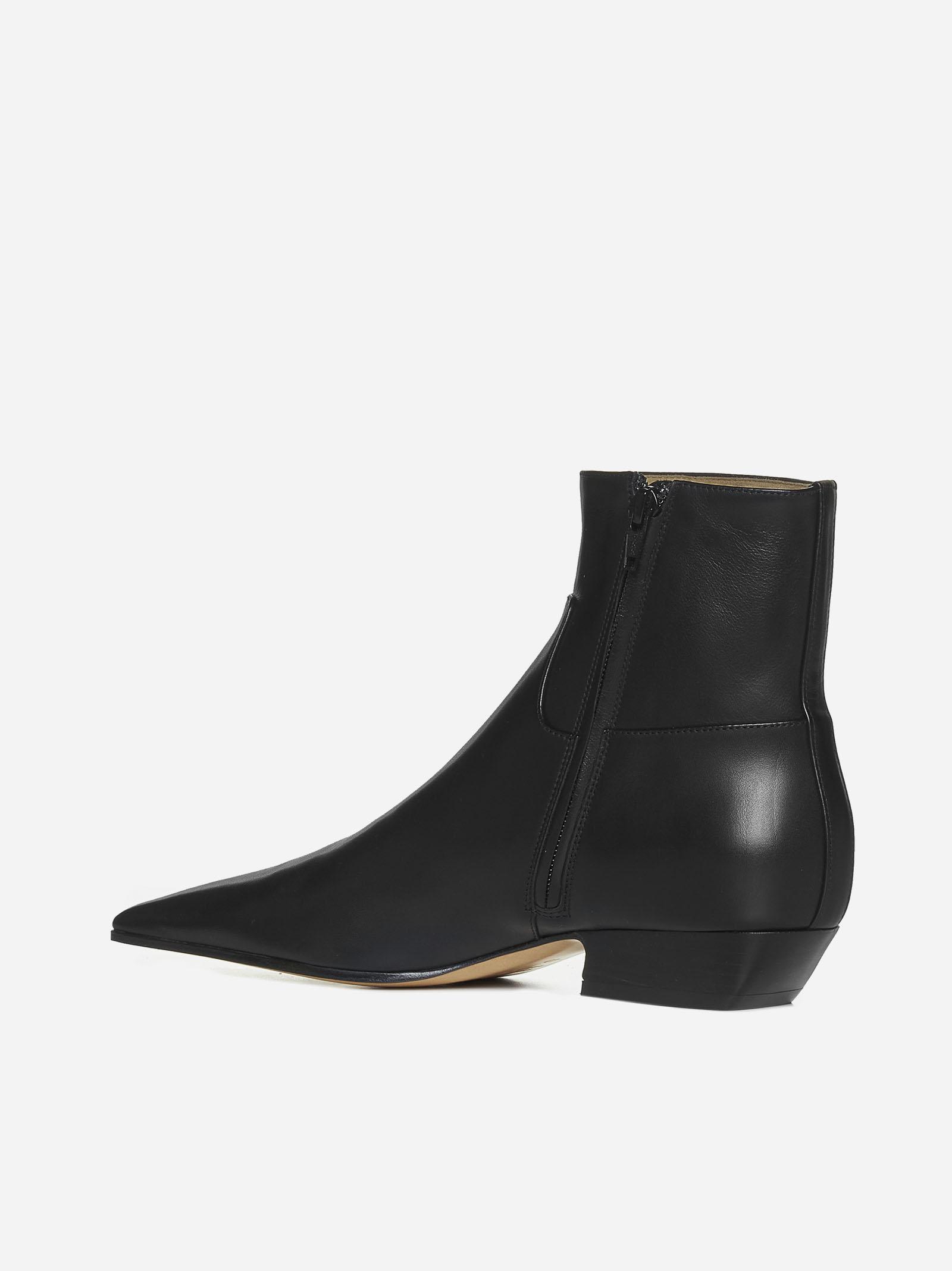 Shop Khaite Marfa Leather Ankle Boots In Black