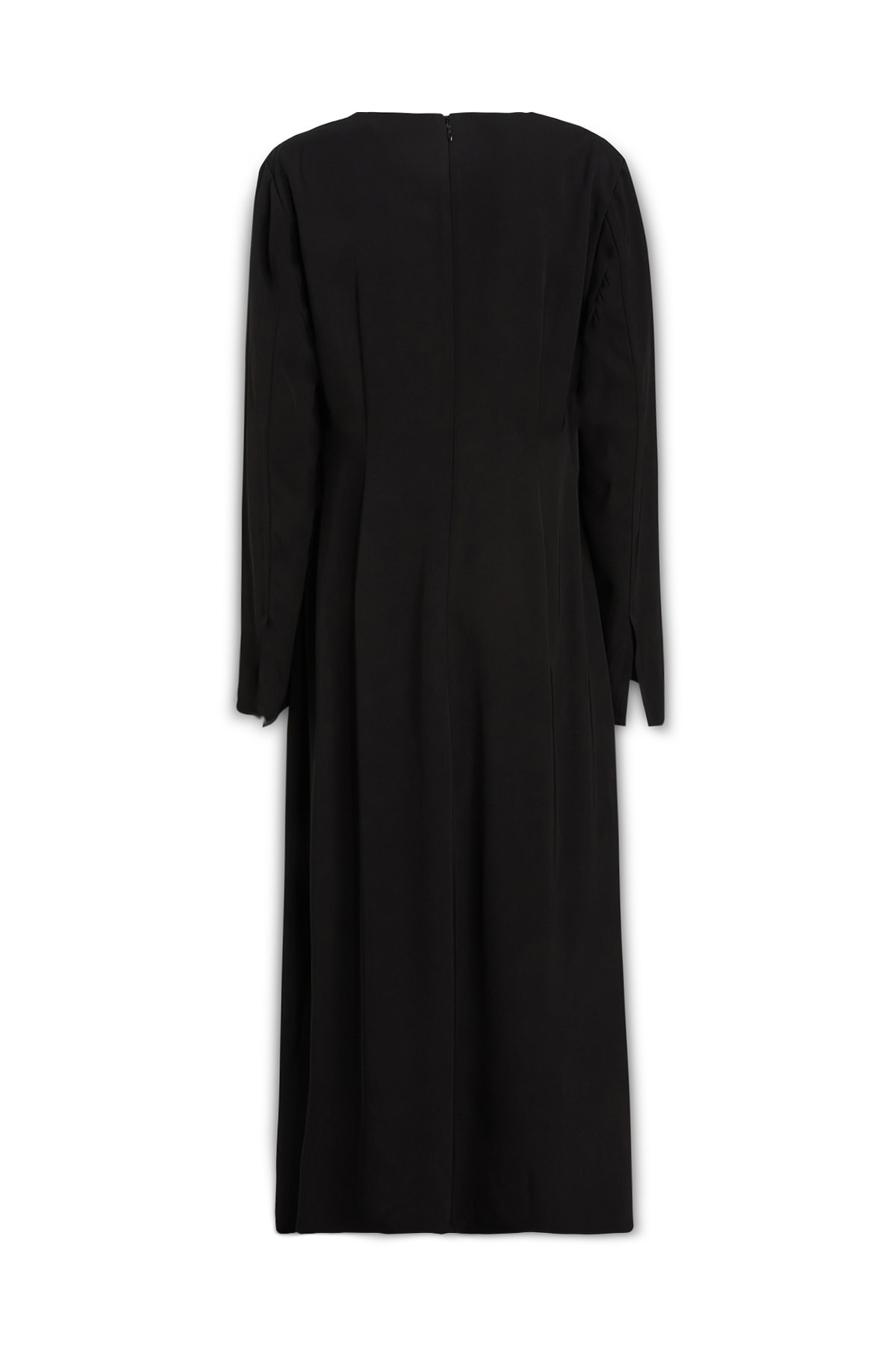 Jil Sander V-neck Viscose Dress With Long Sleeves In 001