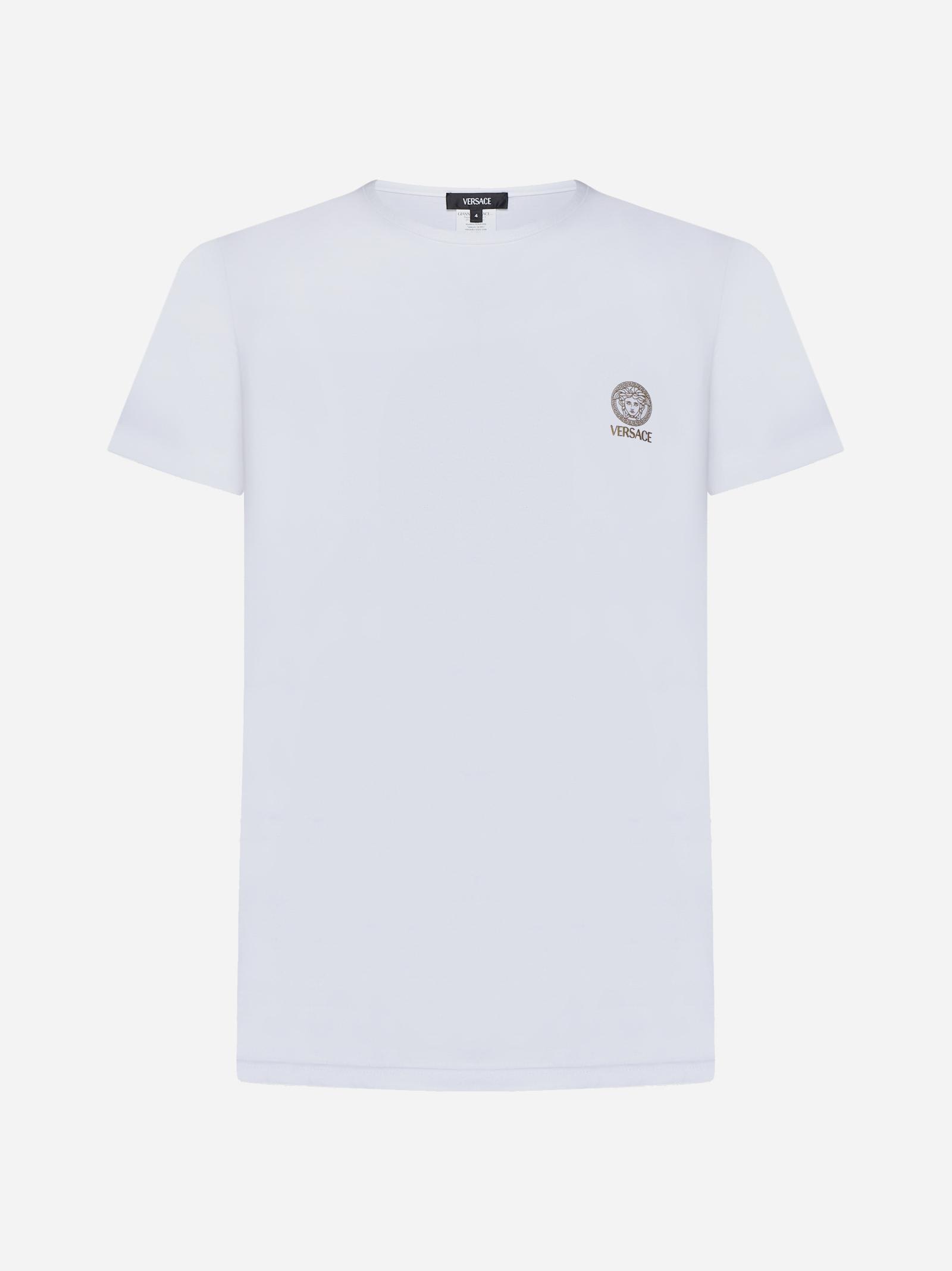 Shop Versace Cotton T-shirt Bi-pack In White
