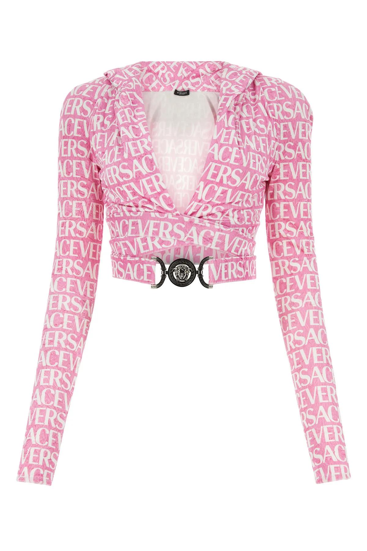 Shop Versace Printed Chenille Top