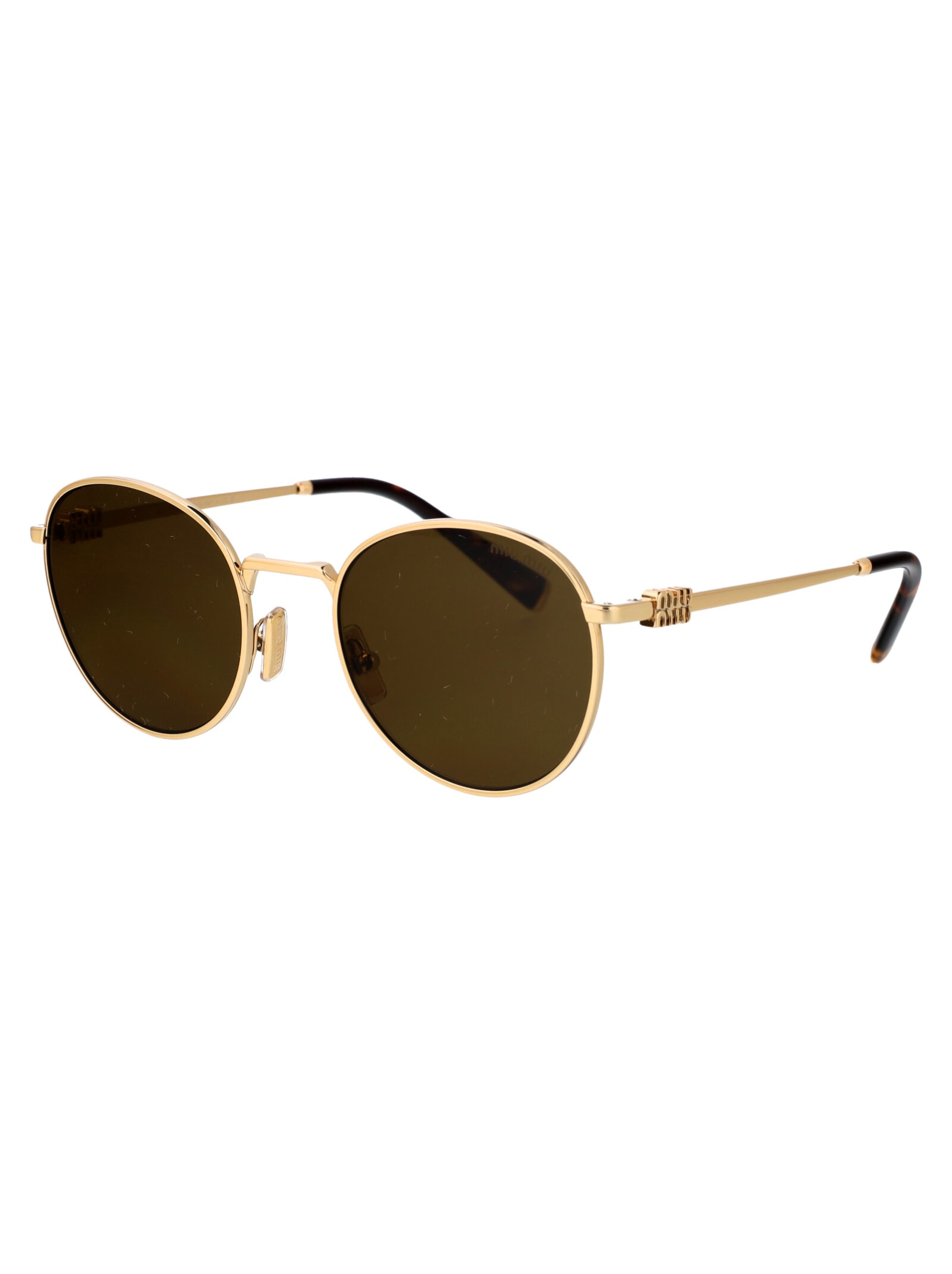 Shop Miu Miu 0mu 55zs Sunglasses In 5ak09z Gold