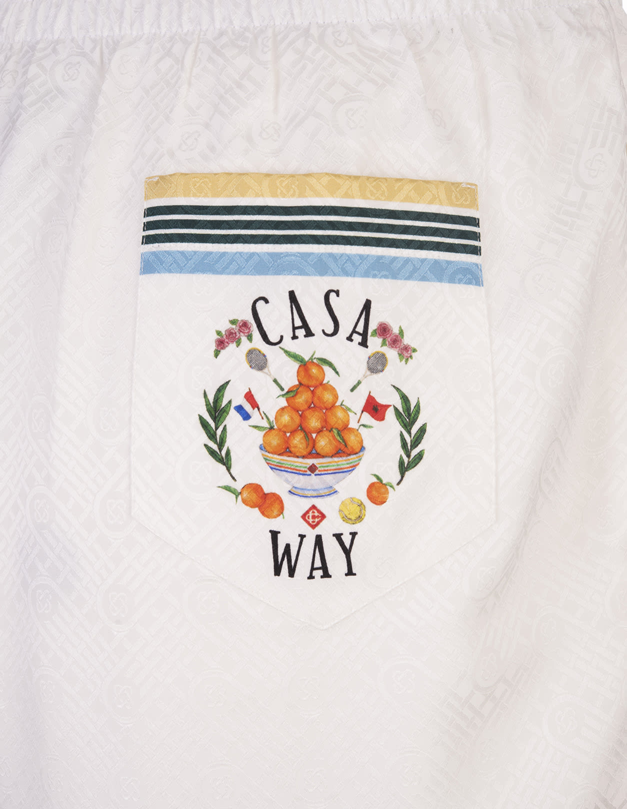 Shop Casablanca Casa Way Silk Shorts In White