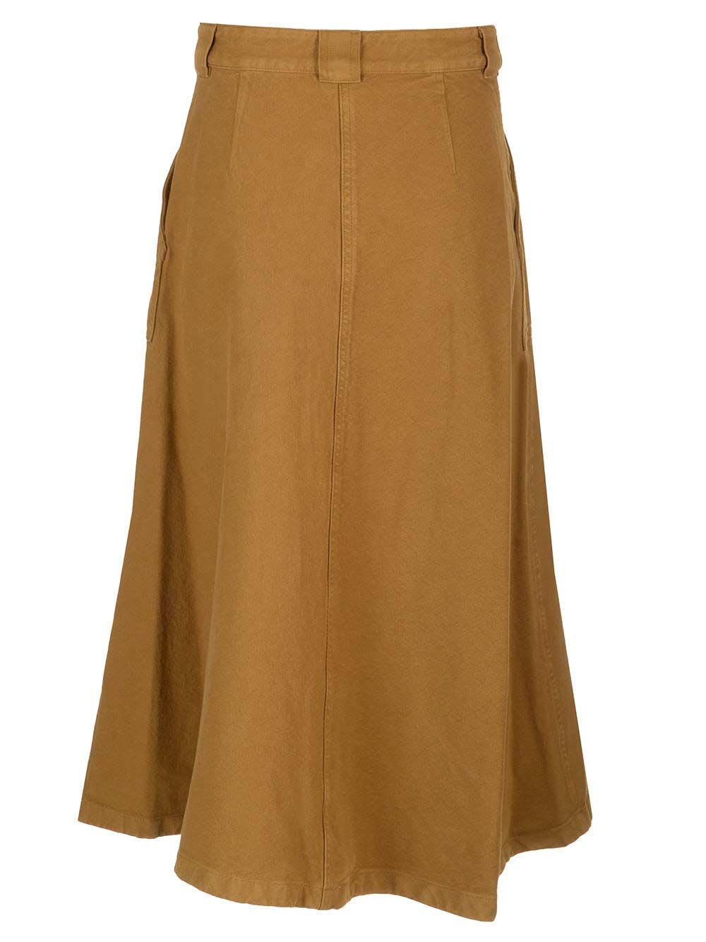 Shop Apc Laurie Midi Skirt In Brown