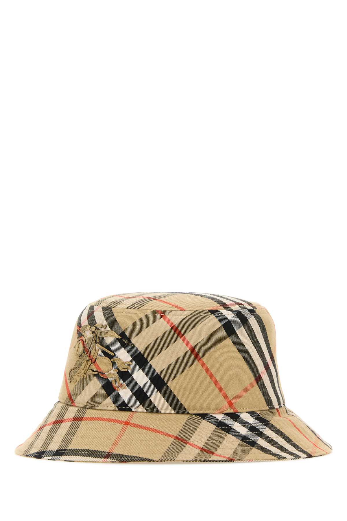 Shop Burberry Printed Polyester Blend Bucket Hat In Sand