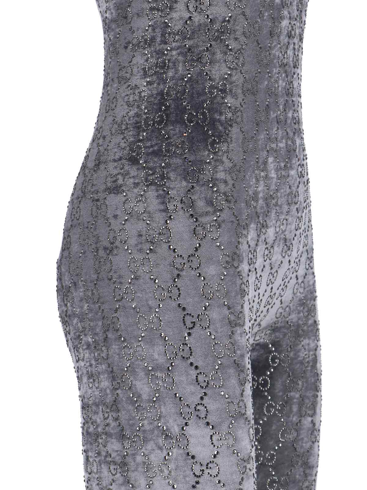 Gucci Sweatshirt With Gg Embroidery In Gray