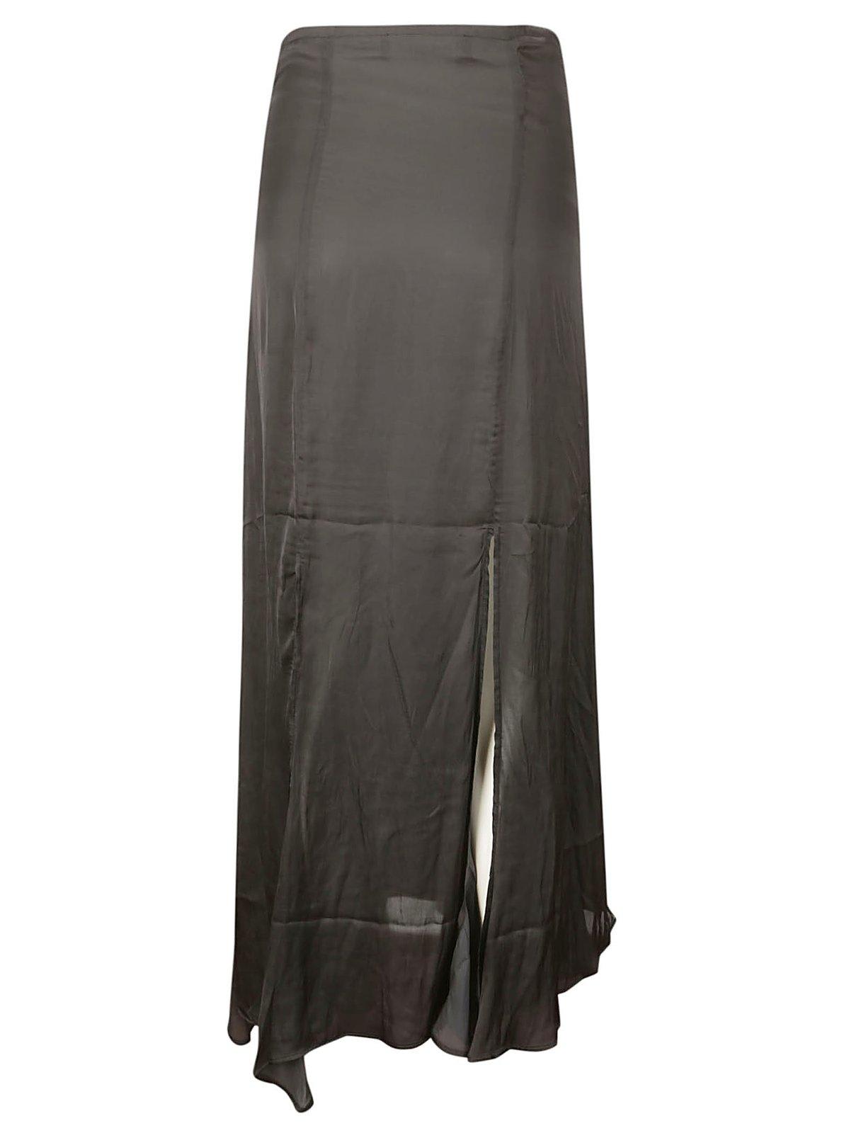 Shop Y/project Asymmetric Hem Satin Maxi Skirt In Black