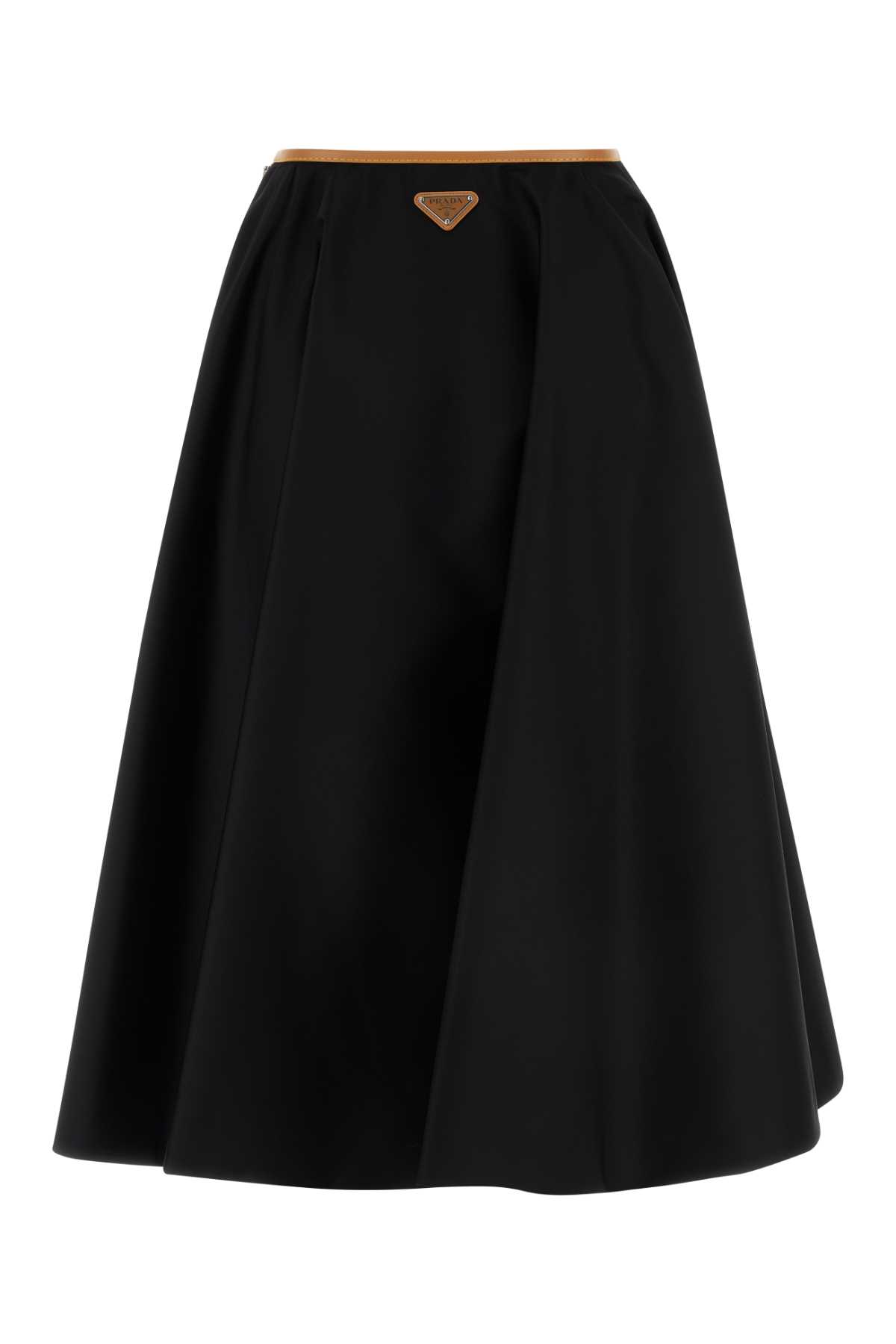 Shop Prada Black Re-nylon Skirt In Nero