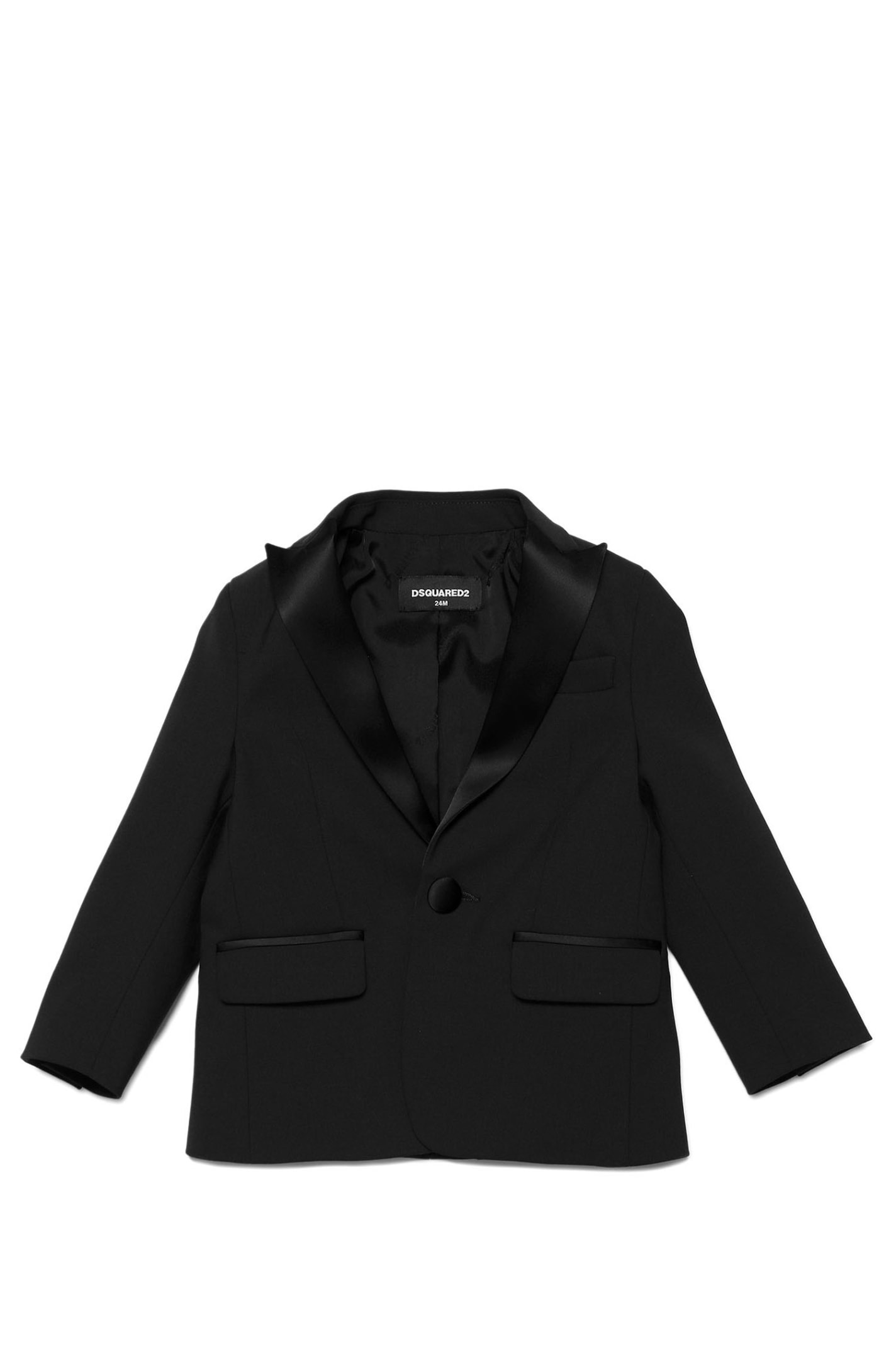 Dsquared2 Blue Jacket For Baby Boy With Black Trimming In Back