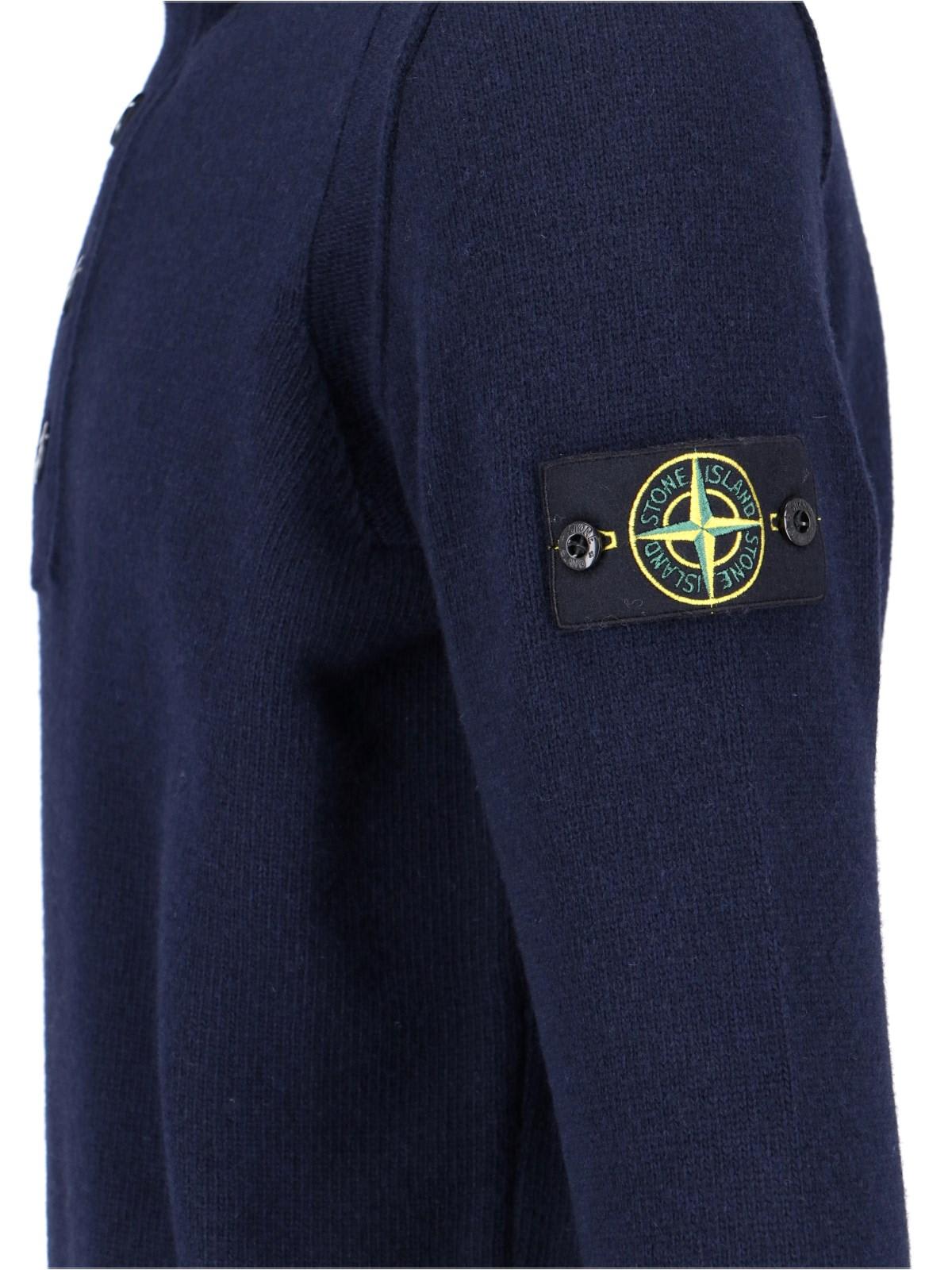 Shop Stone Island Logo Turtleneck Cardigan