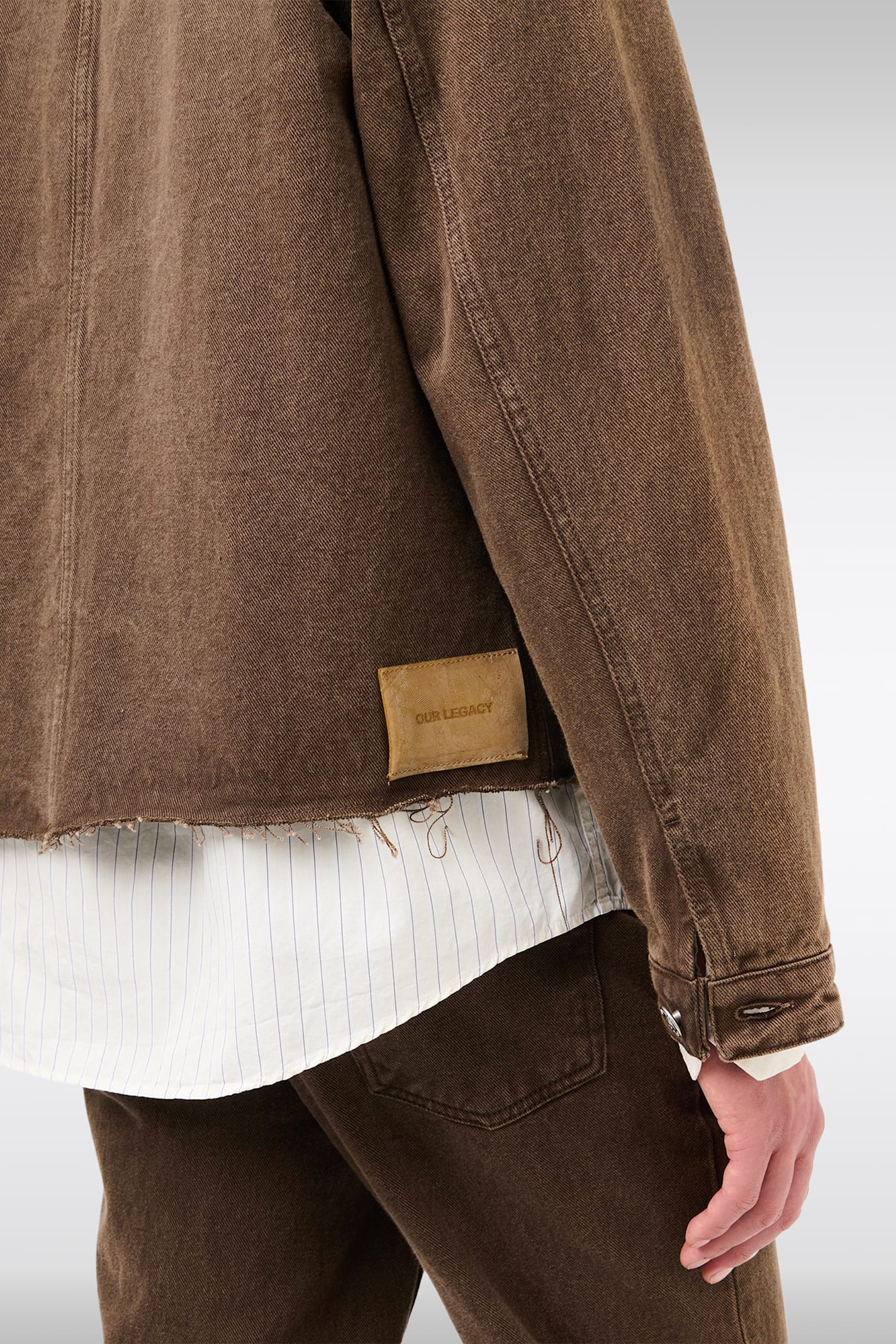 Our Legacy Rebirth Denim Jacket Featuring Chest Pocket In Brown