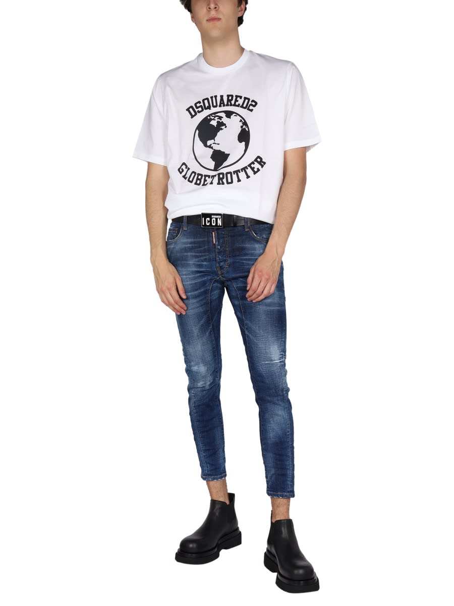 Shop Dsquared2 Globetrotter T-shirt In White