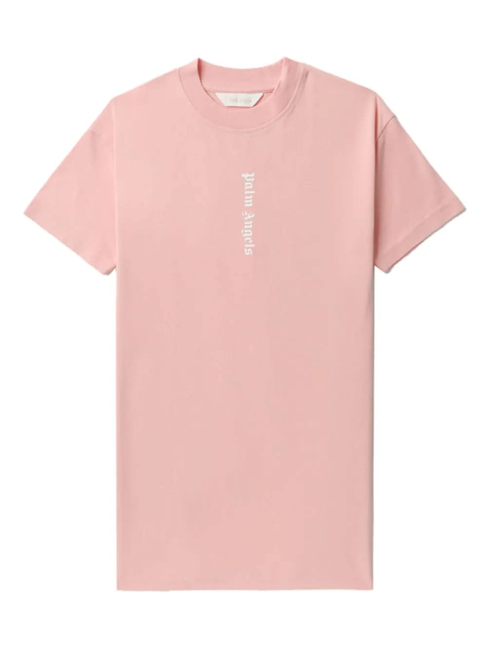 Shop Palm Angels Pink Maxi T-shirt Dress With Front And Back Logo