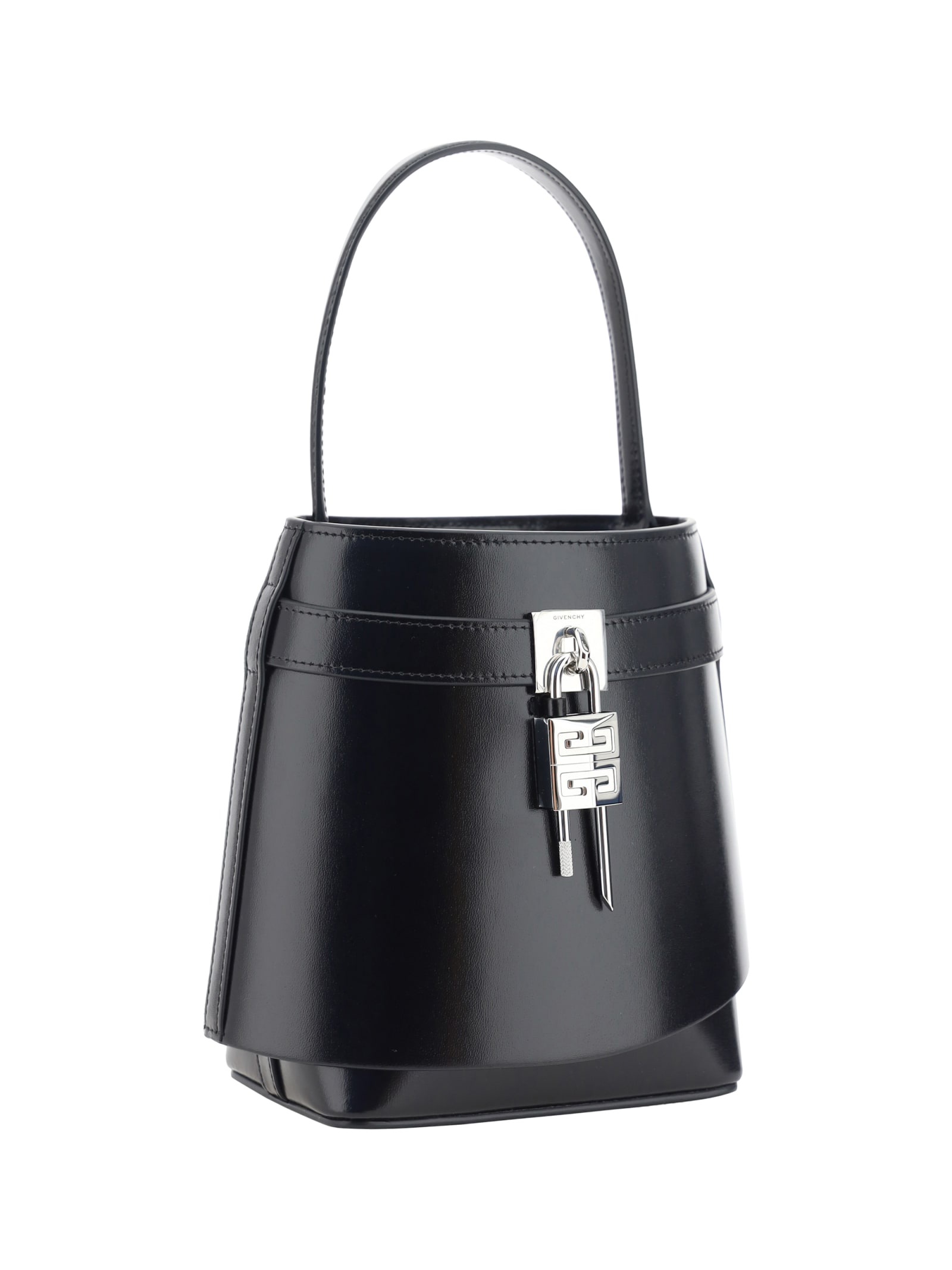 Shop Givenchy Shark Lock Bucket Bag In Black