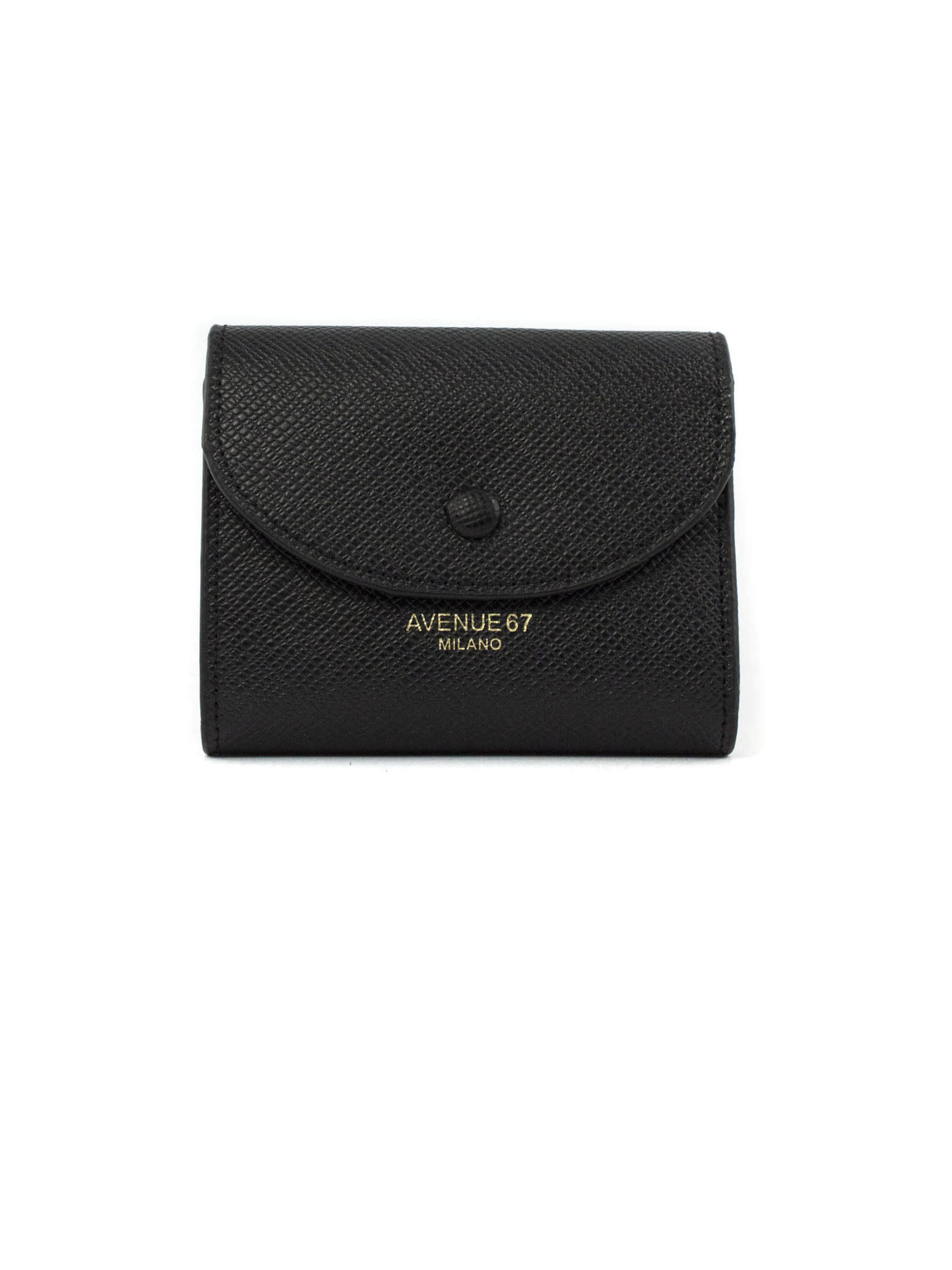 Avenue 67 Black Leather Mini Wallet