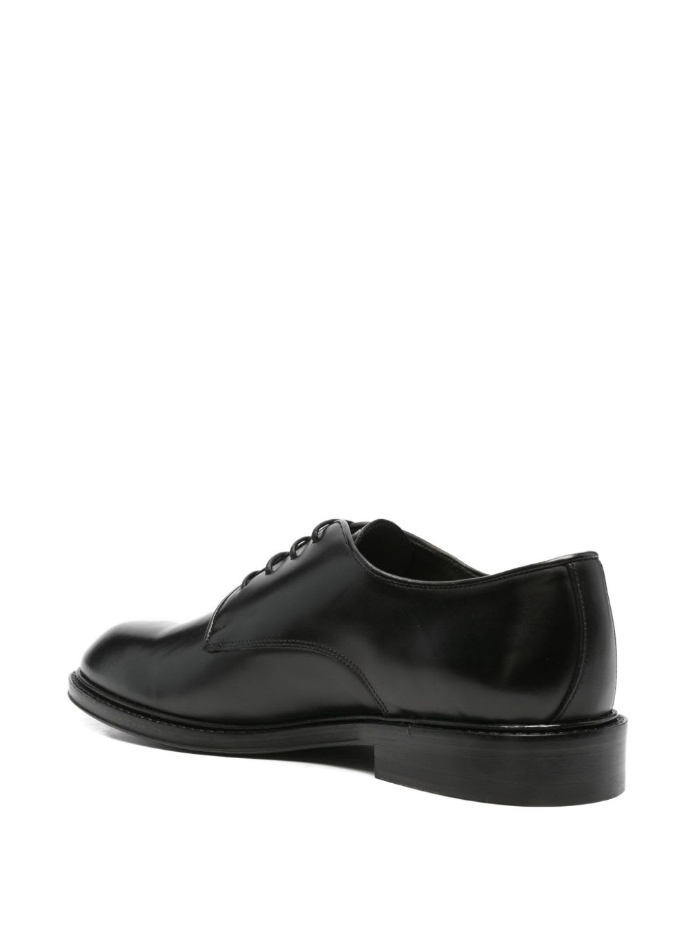 Corneliani Leather Derby Shoes In Black