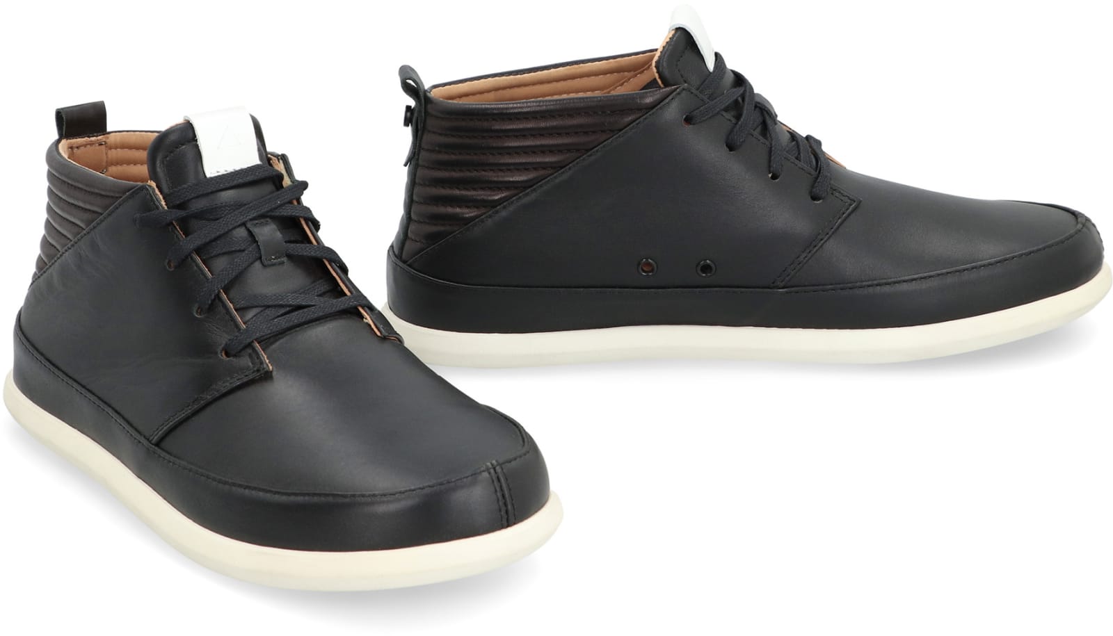 Volta Leather Mid-top Sneakers In Black
