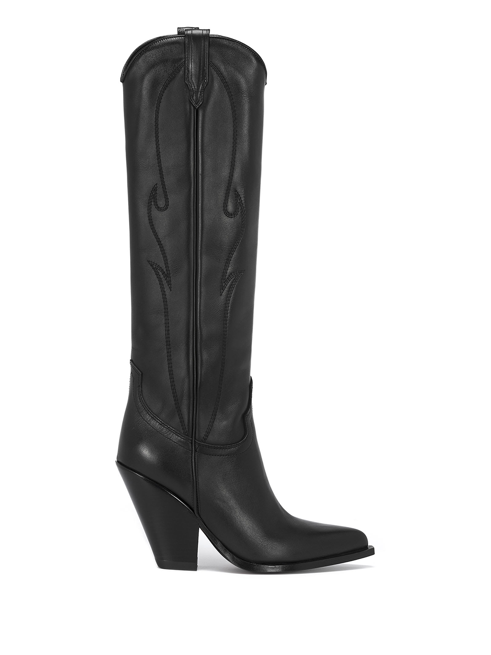 Sonora Texano Rancho Knee Length In Black Leather