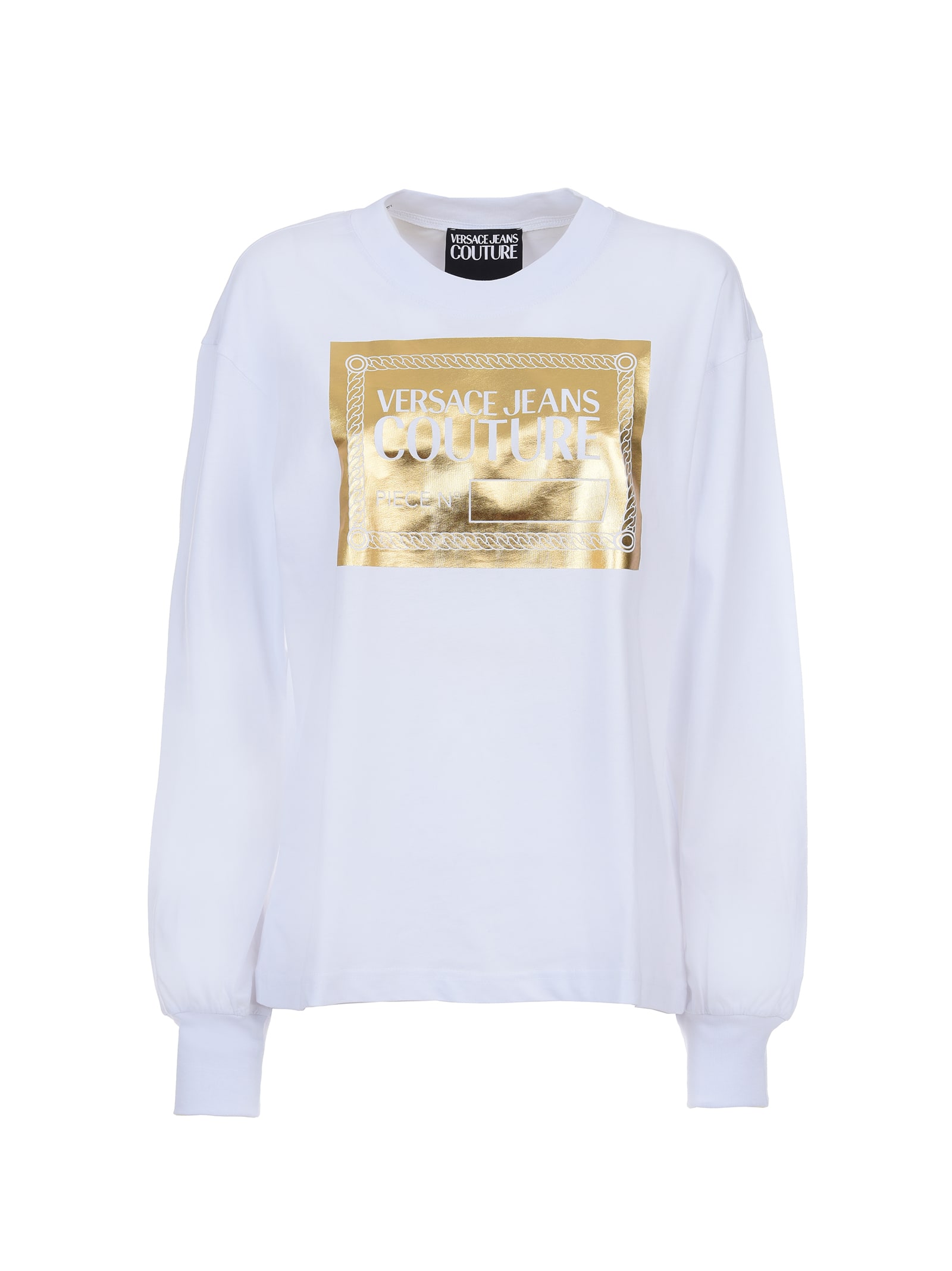 Versace Jeans Couture White T-shirt With Gold Logo