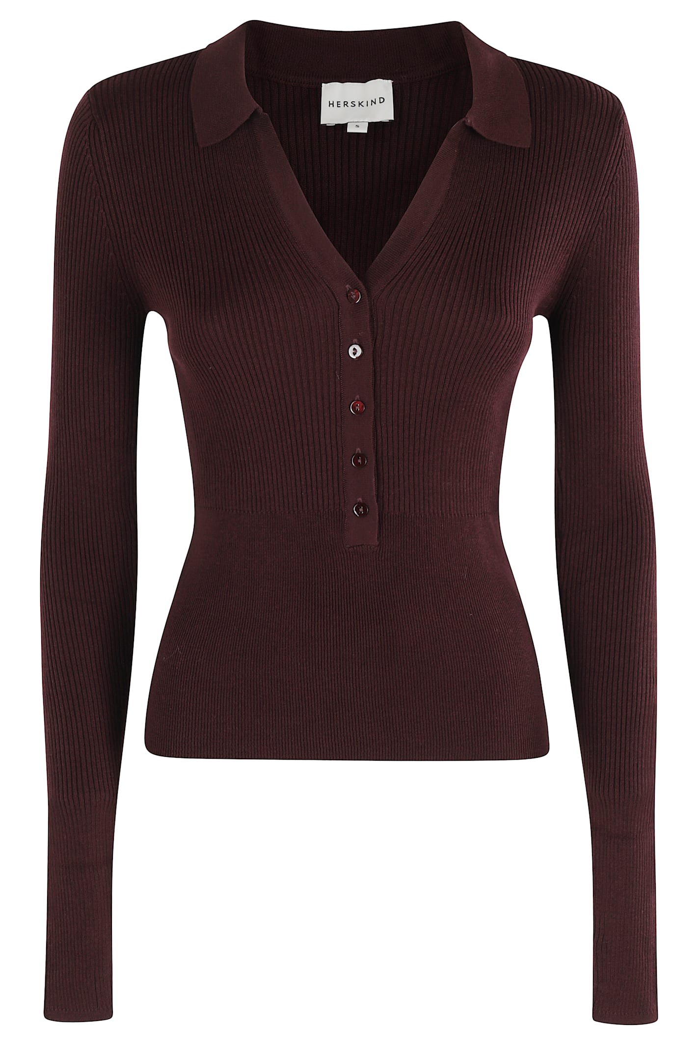 Herskind Oscar Knit Blouse In Burgundy