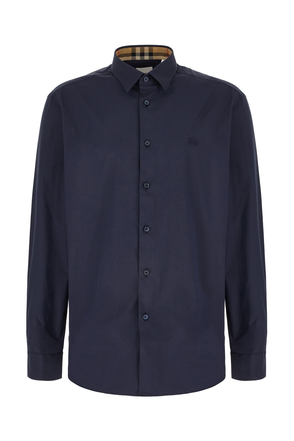 Burberry Navy Blue Popeline Shirt In A1222