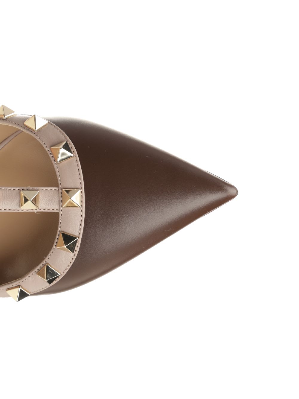 Valentino Rockstud 65 Two-tone Leather Pumps In Brown