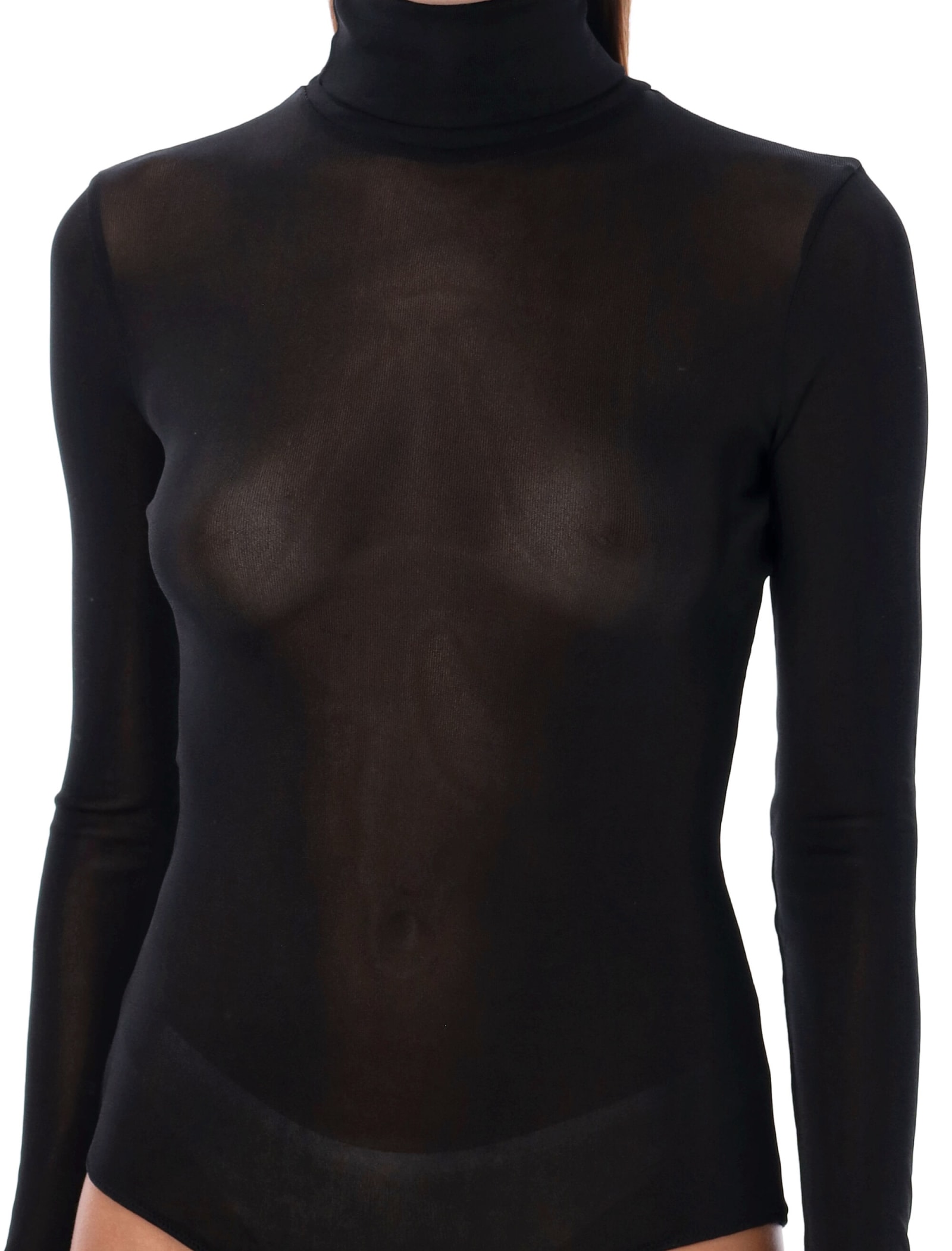 Shop Maison Margiela Technical Jersey Bodysuit In Black