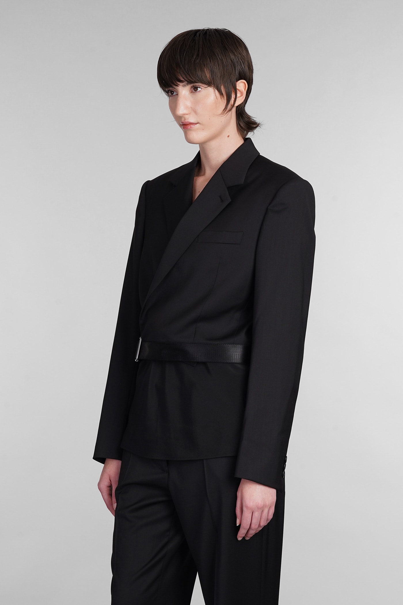 Shop Helmut Lang Blazer In Black Wool