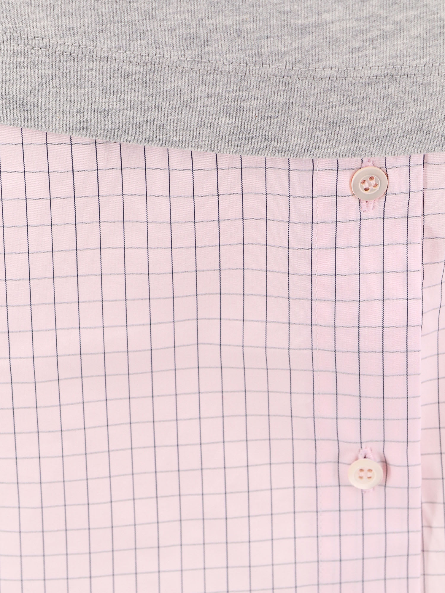 Dries Van Noten Cotton Sweatshirt With Contrasting Shirt Detail In Grey